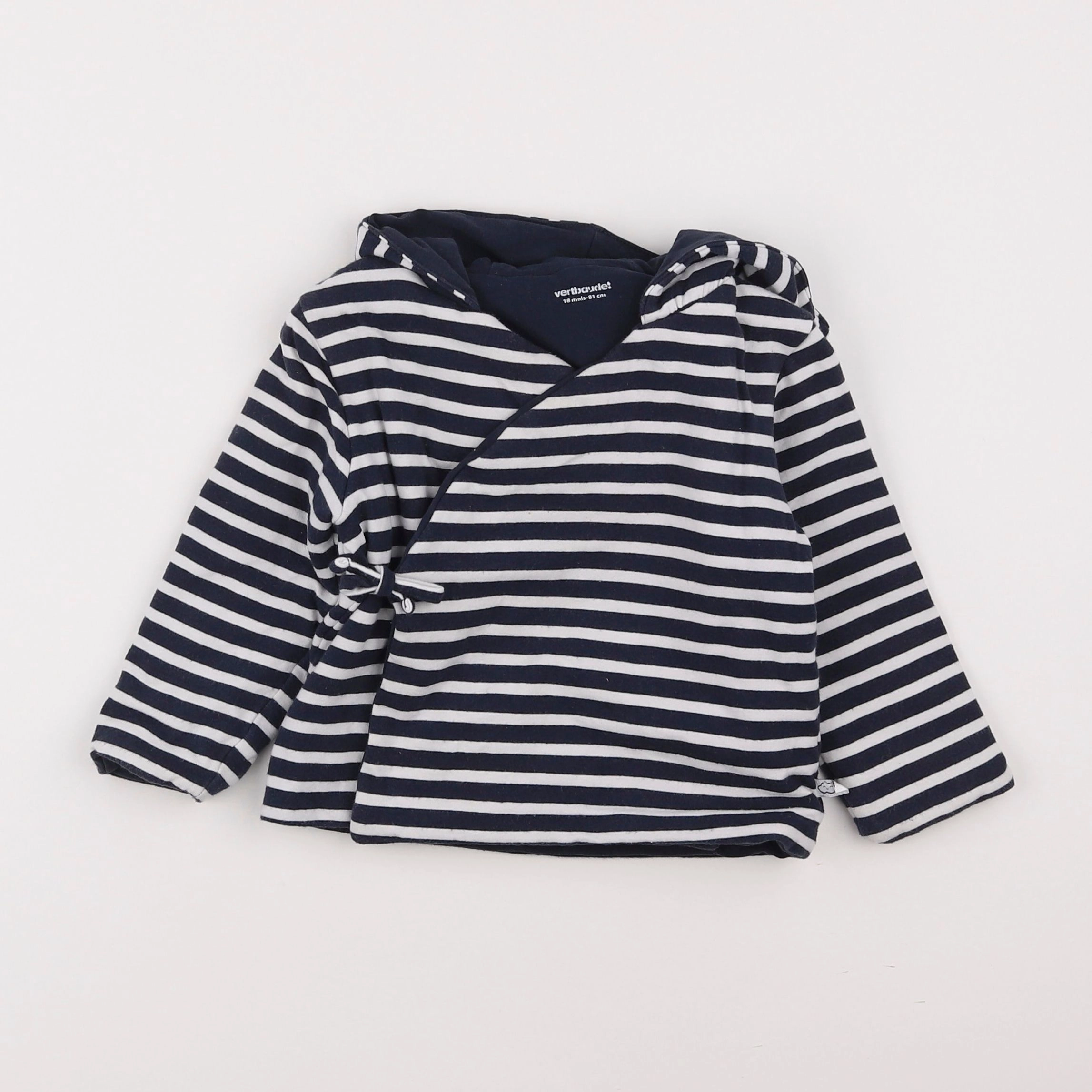 Vertbaudet - veste blanc, bleu - 18 mois