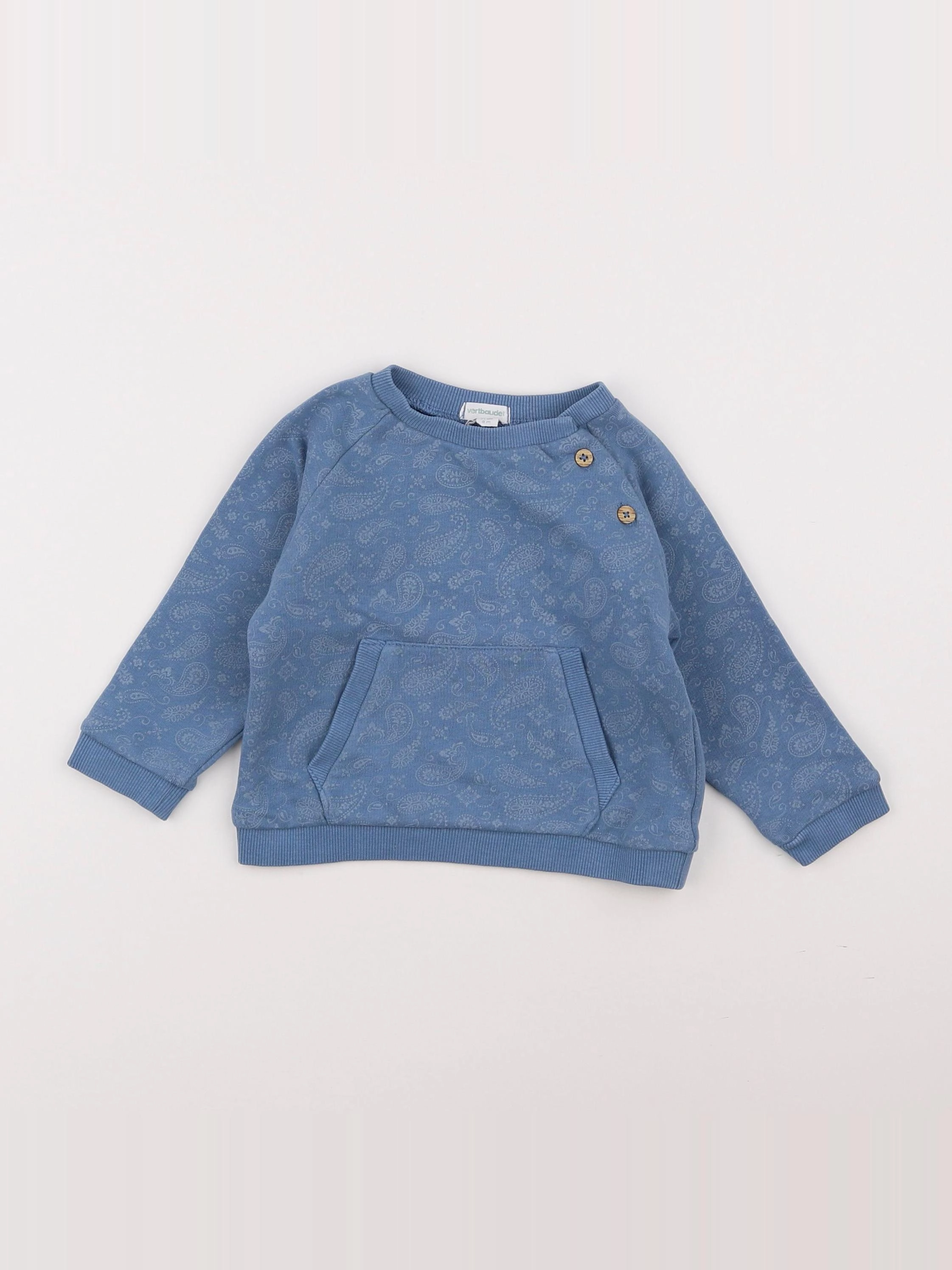 Vertbaudet - sweat bleu - 9 mois
