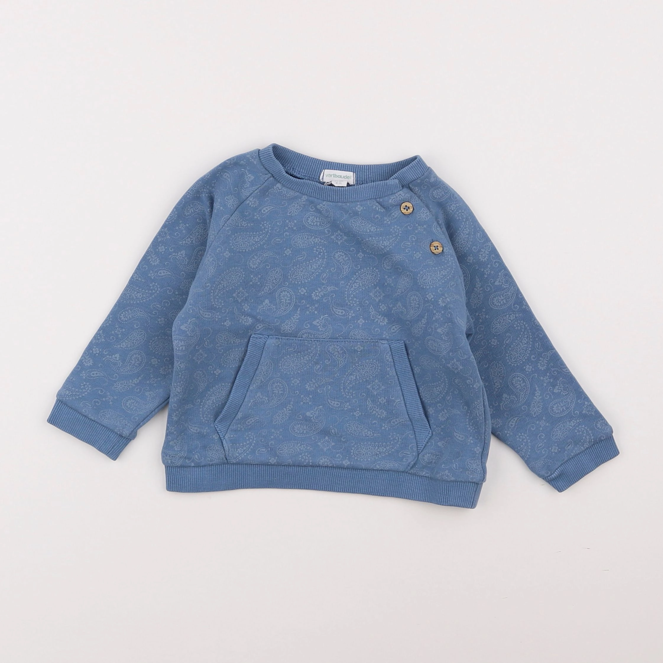 Vertbaudet - sweat bleu - 9 mois