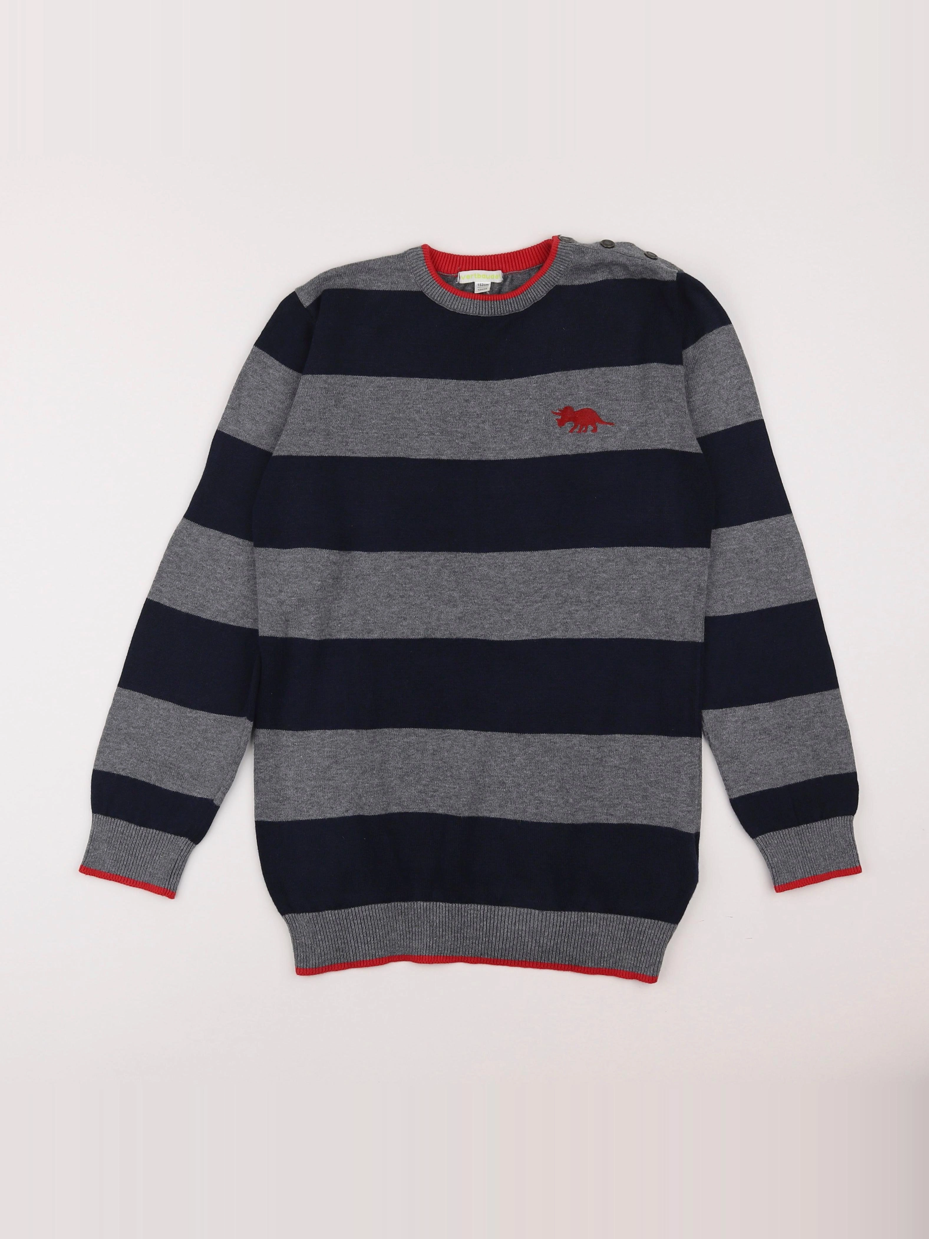 Vertbaudet - pull gris - 12 ans