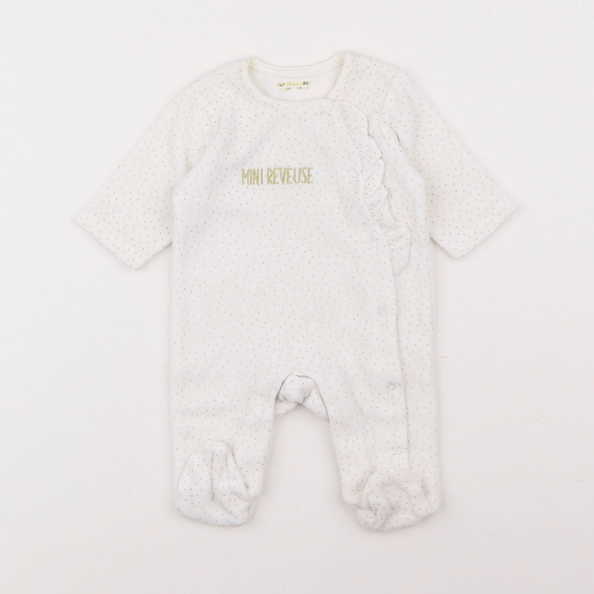 Vertbaudet - pyjama velours blanc - 1 mois