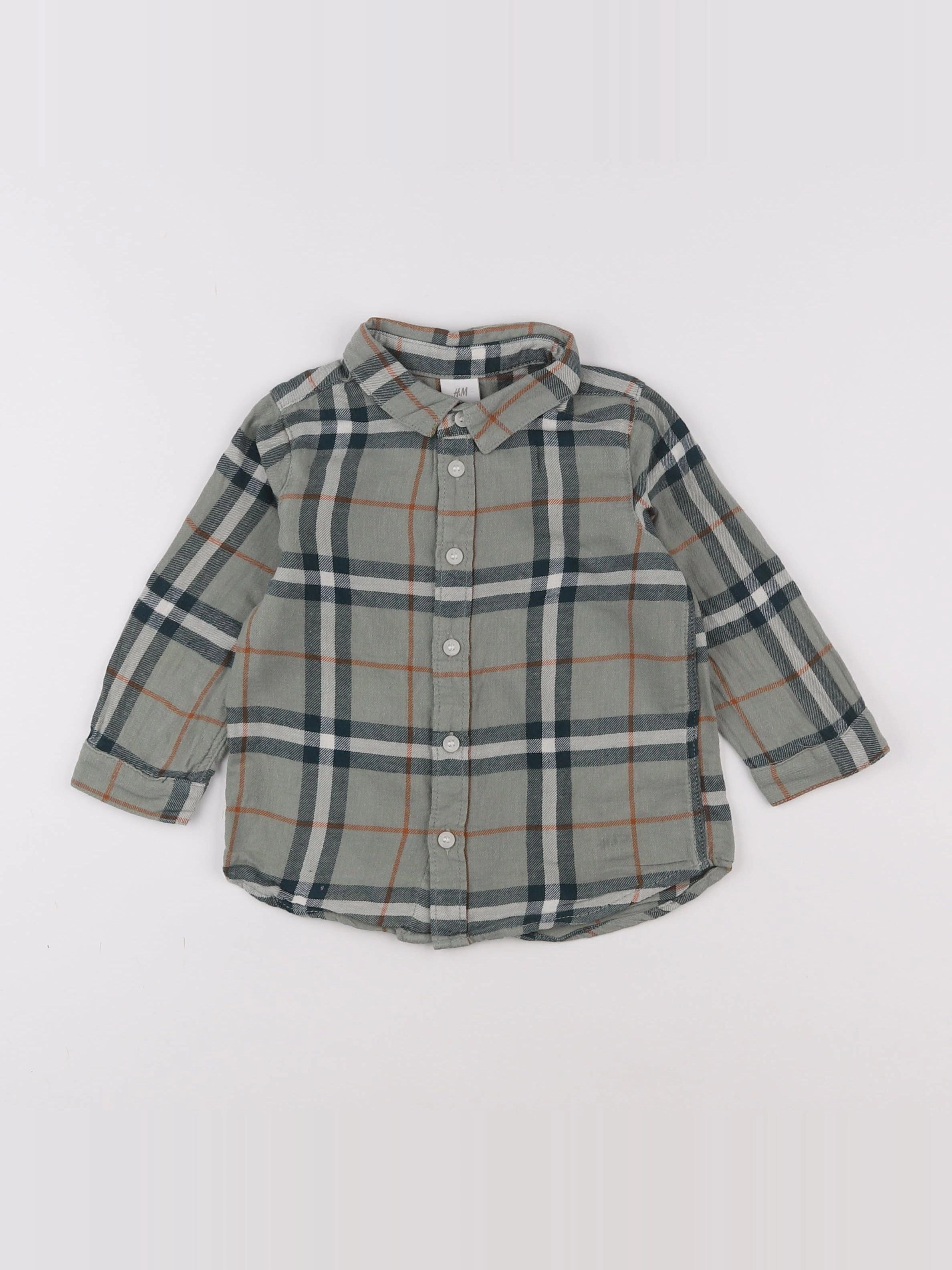 H&M - chemise vert - 12/18 mois