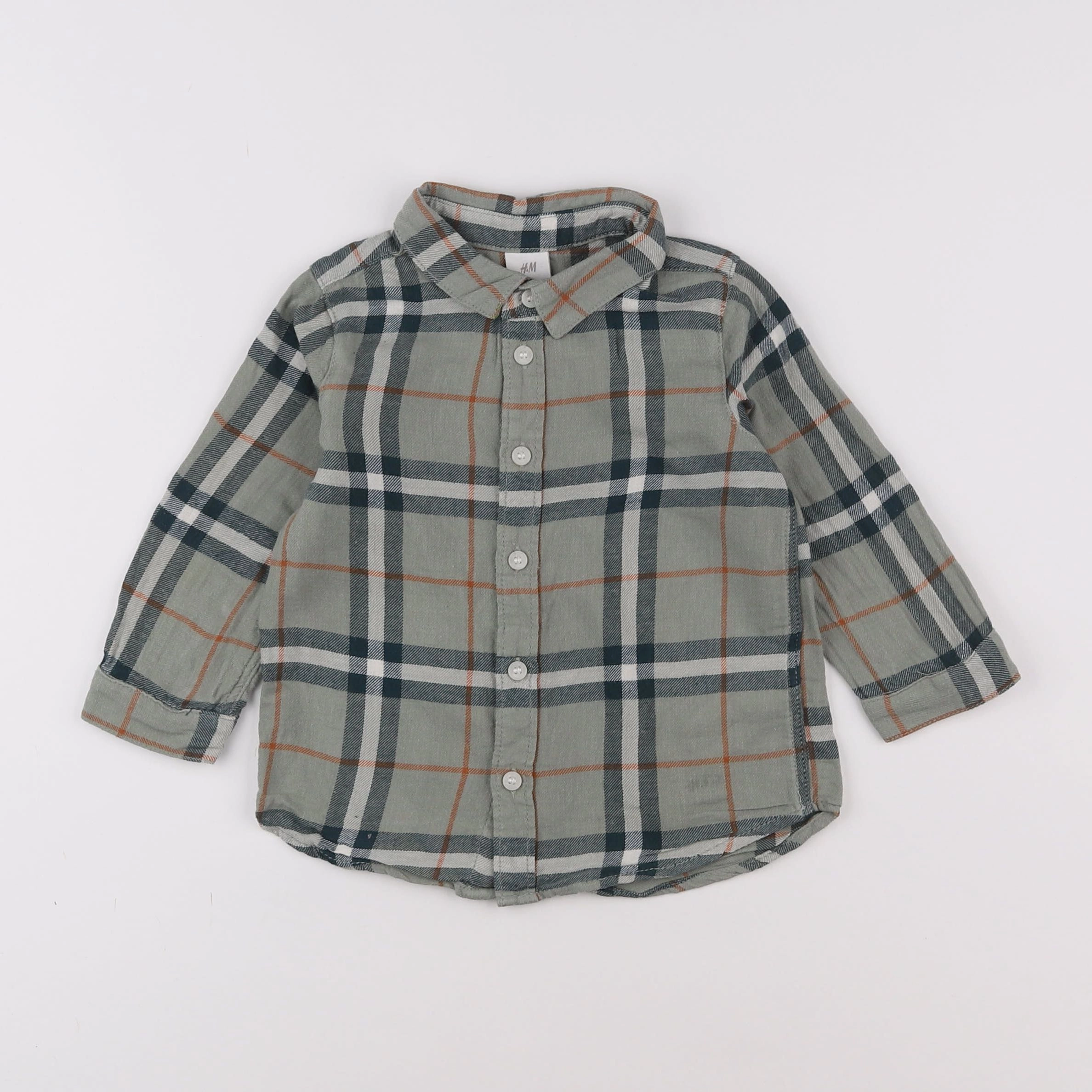 H&M - chemise vert - 12/18 mois