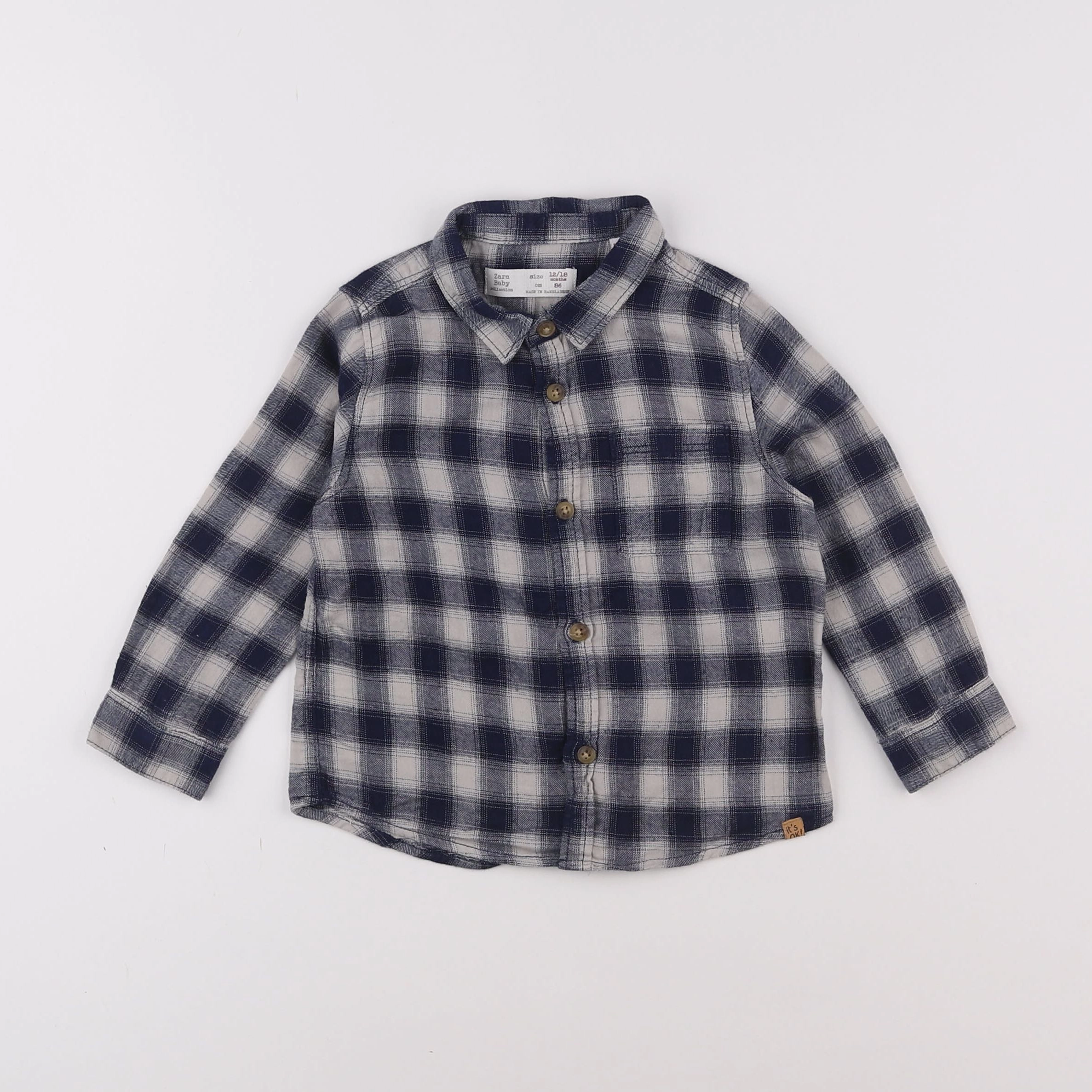 Zara - chemise bleu - 12/18 mois
