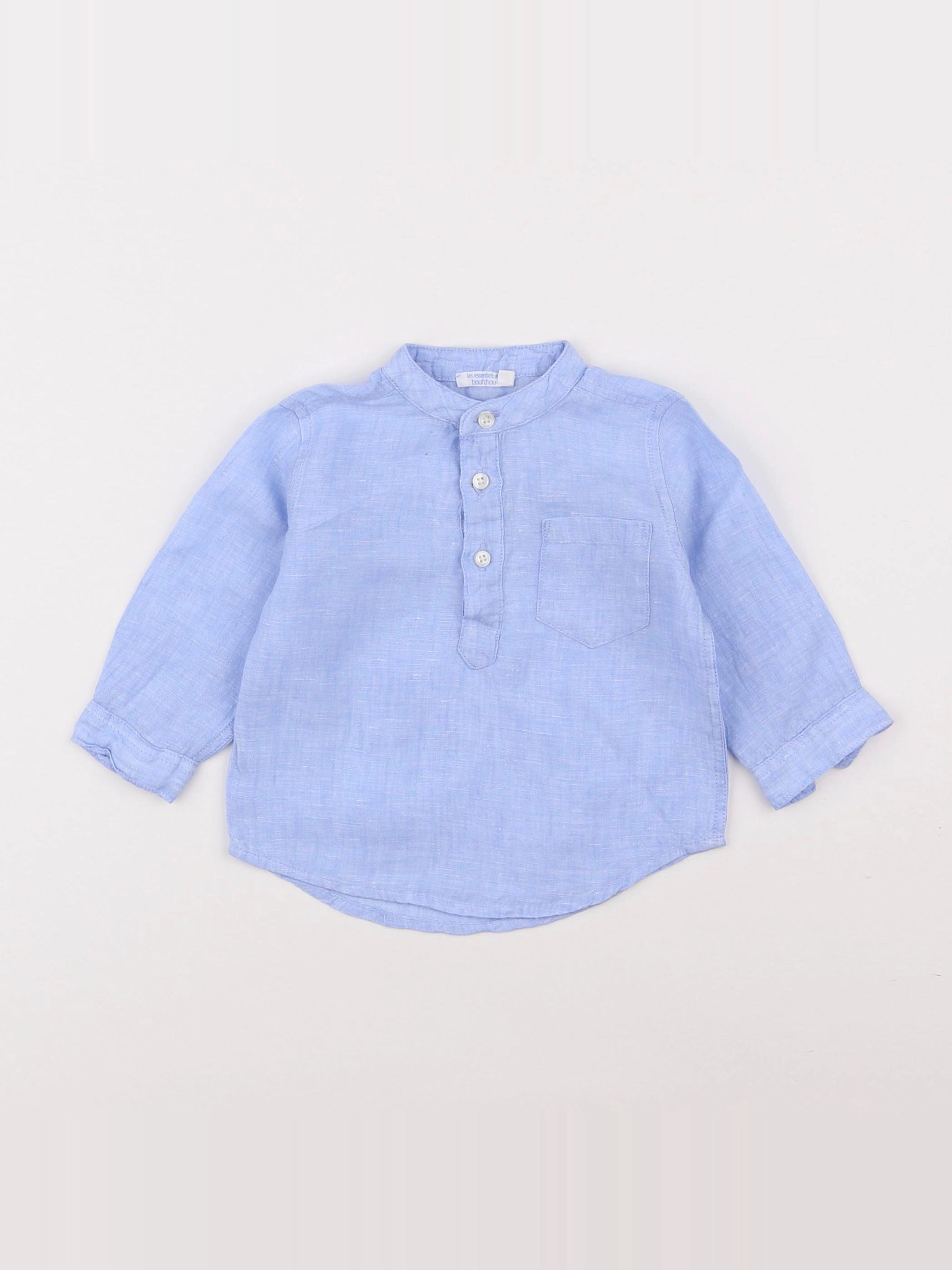 Boutchou - chemise bleu - 6 mois