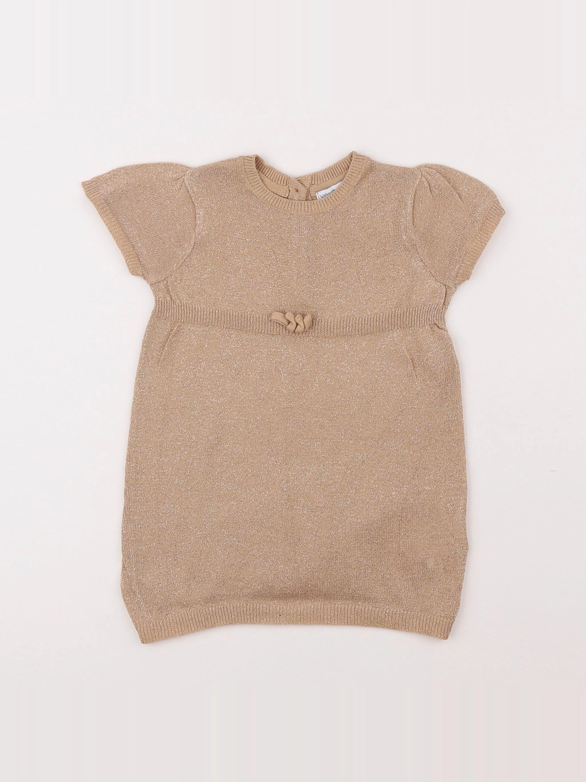 Vertbaudet - robe or, beige - 9 mois