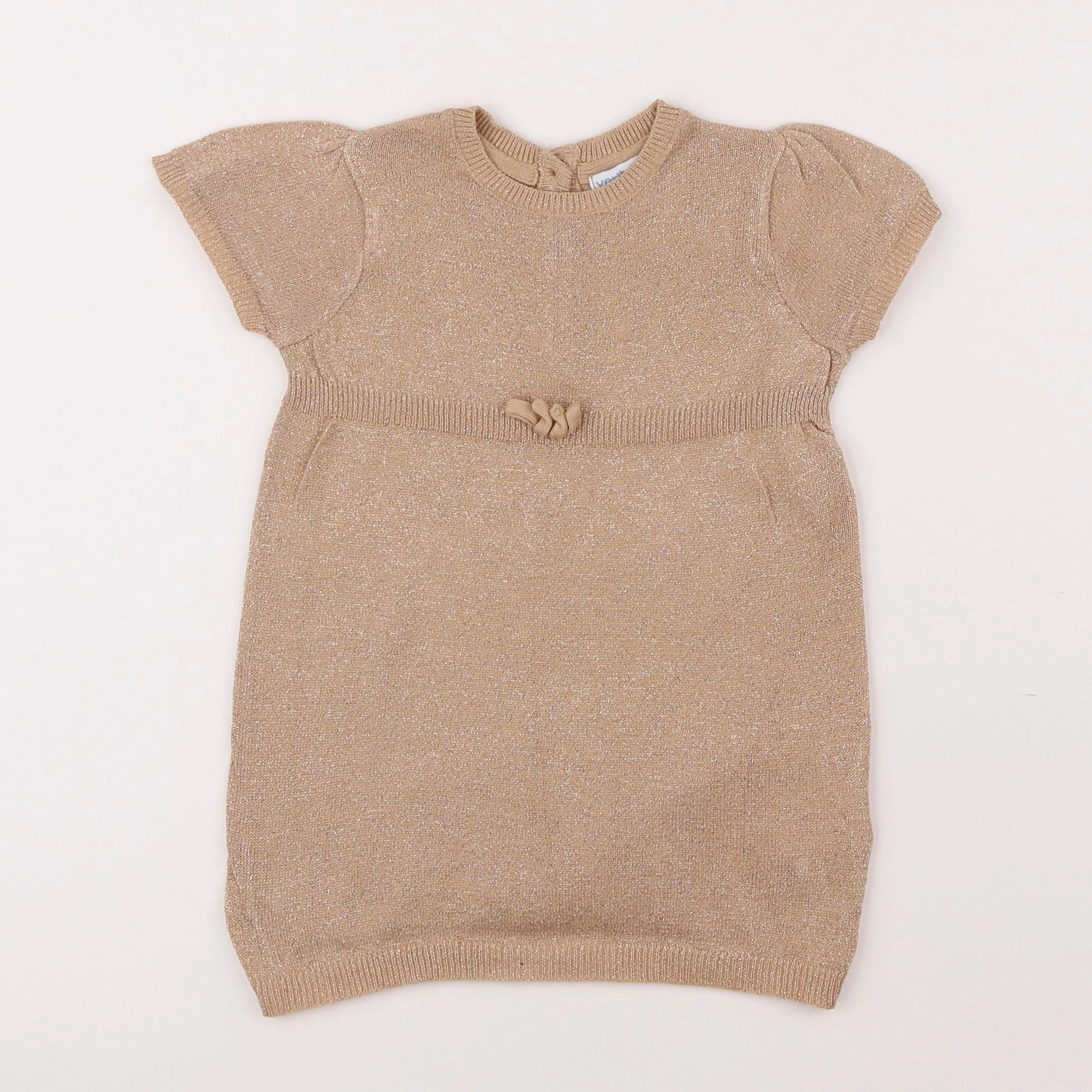 Vertbaudet - robe or, beige - 9 mois