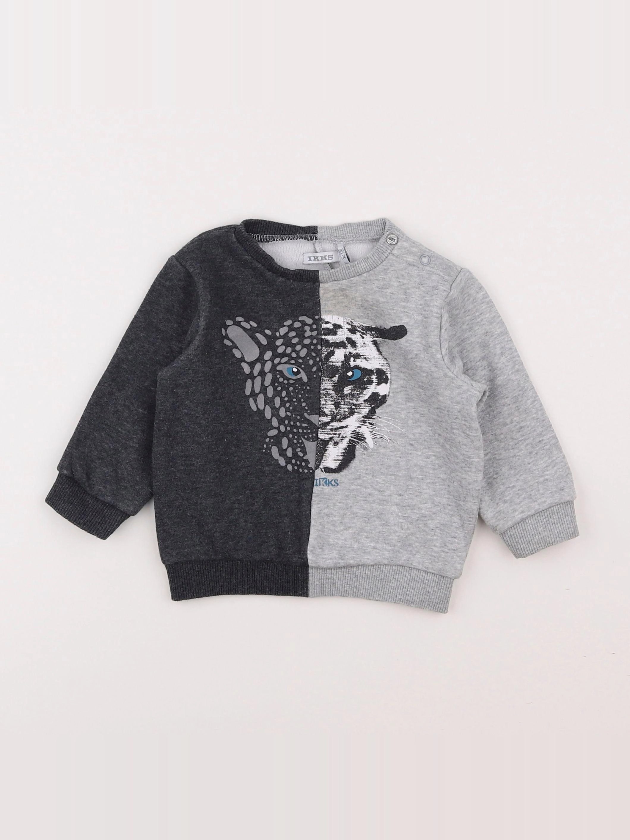 IKKS - sweat gris - 12 mois