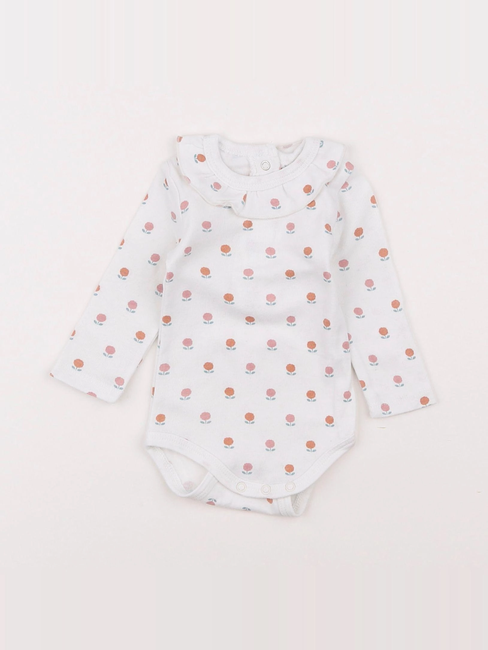 La Redoute - body à col blanc, rose - 3 mois
