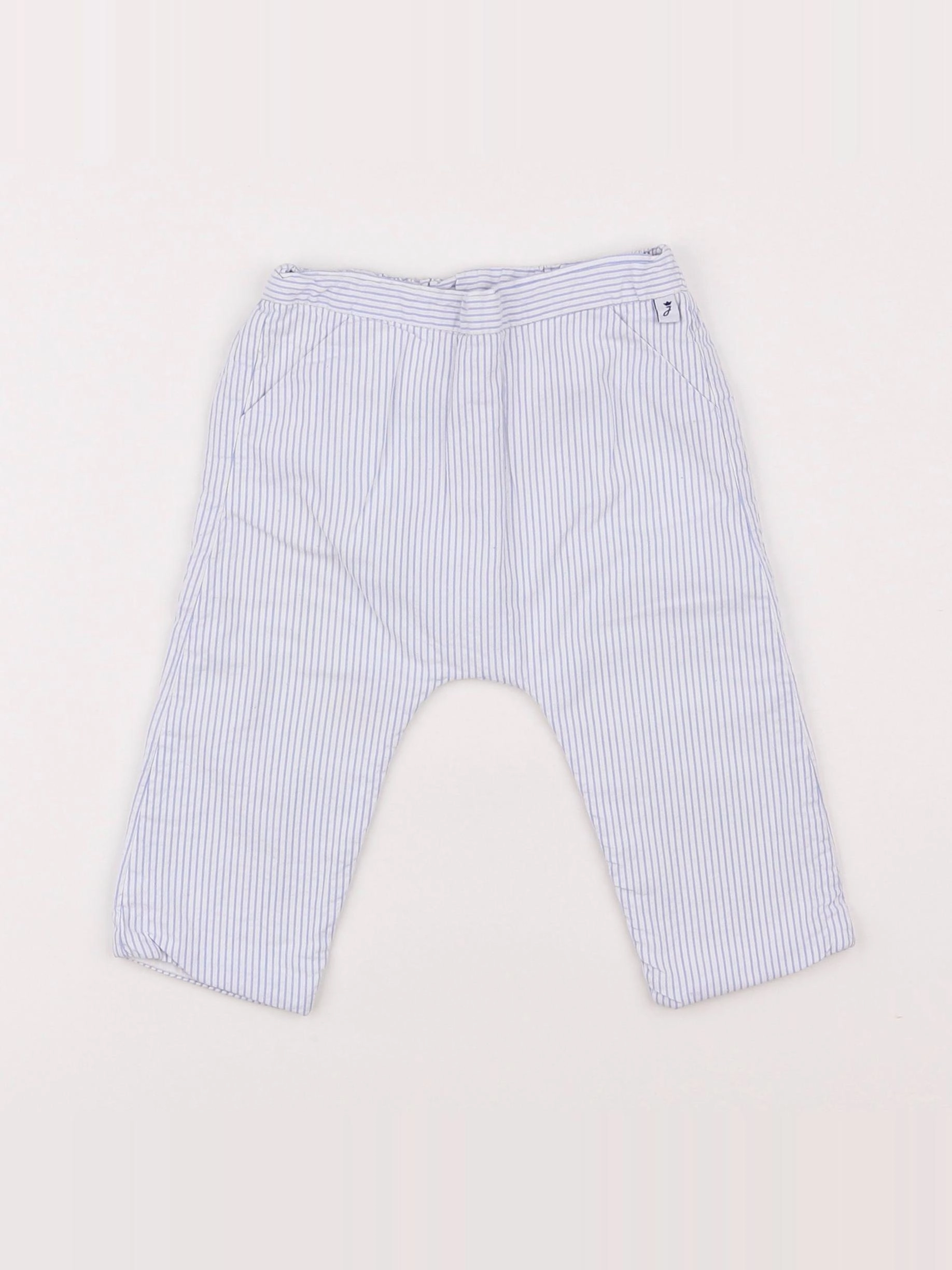 Jacadi - pantalon blanc, bleu - 12 mois