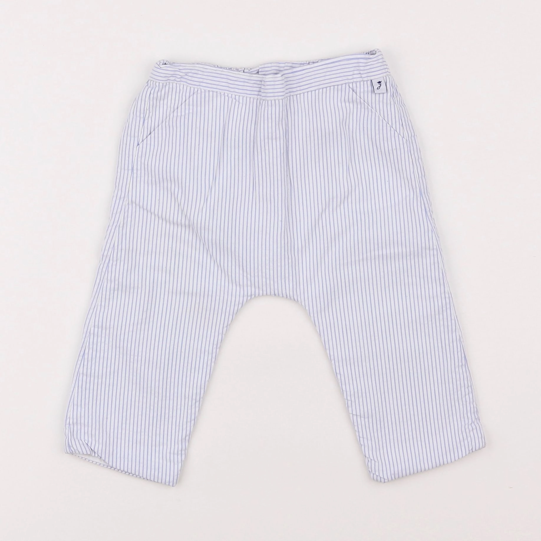 Jacadi - pantalon blanc, bleu - 12 mois