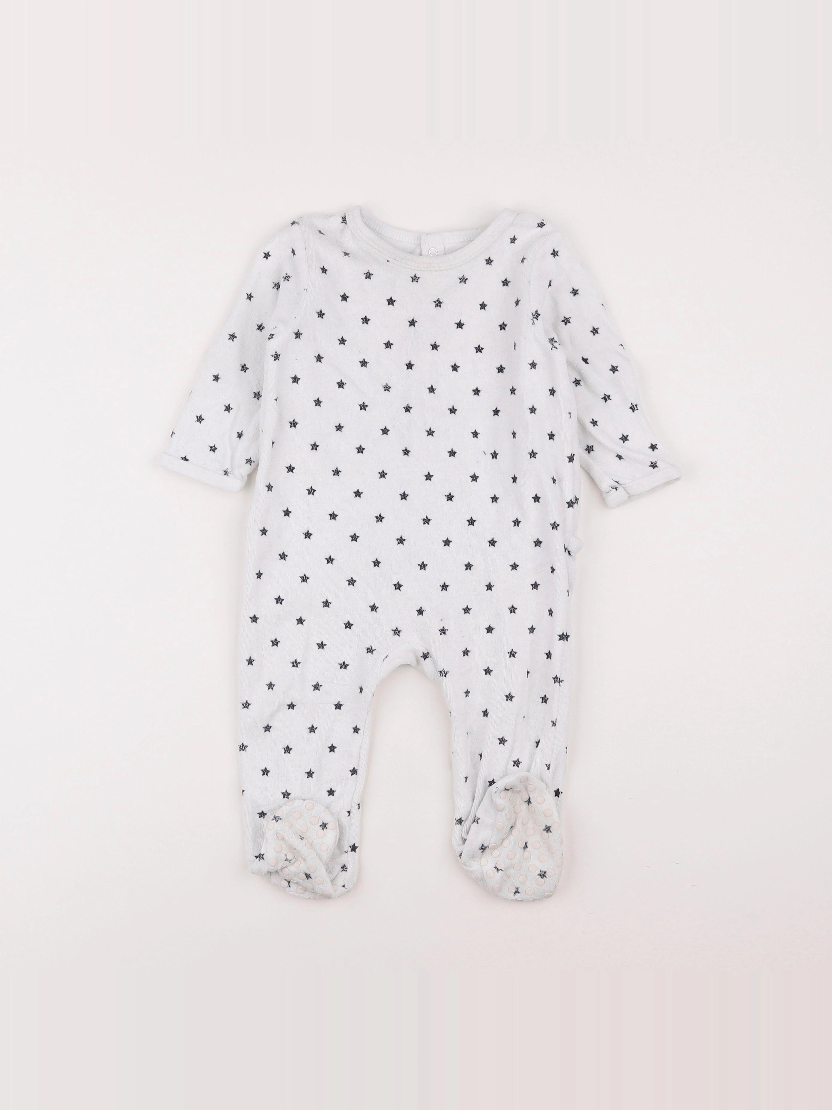Vertbaudet - pyjama velours blanc - 12 mois