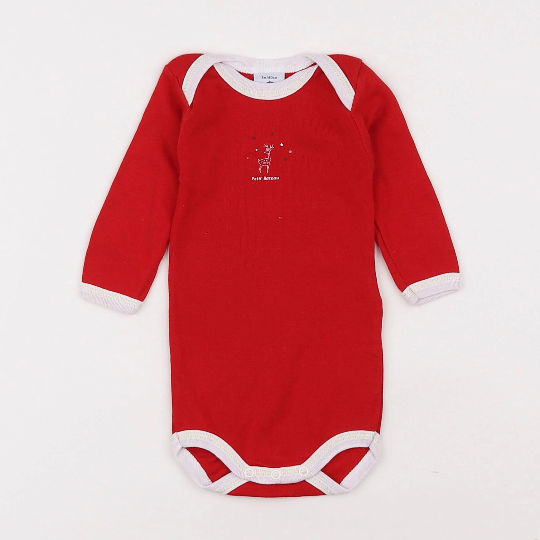 Petit Bateau - body rouge - 3 mois