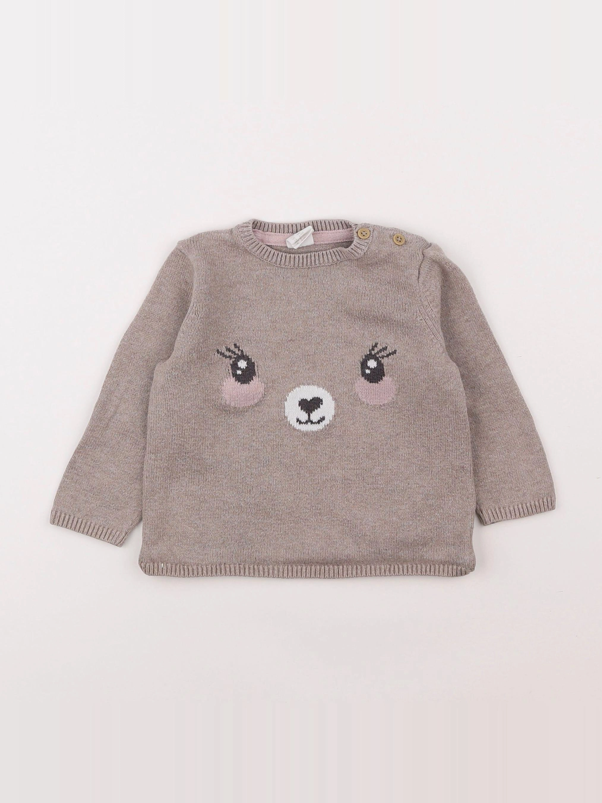 H&M - pull beige - 6/9 mois