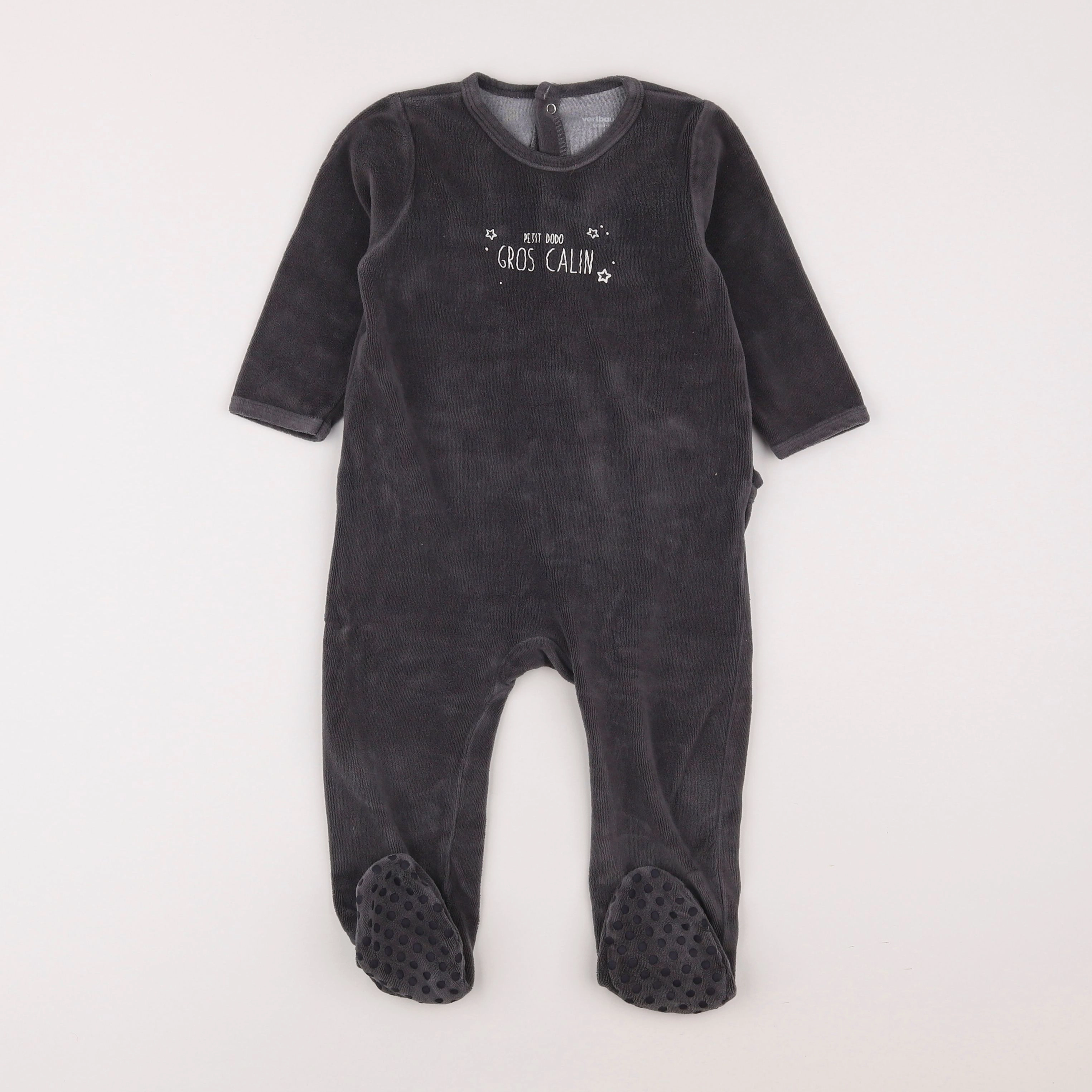Vertbaudet - pyjama velours gris - 18 mois