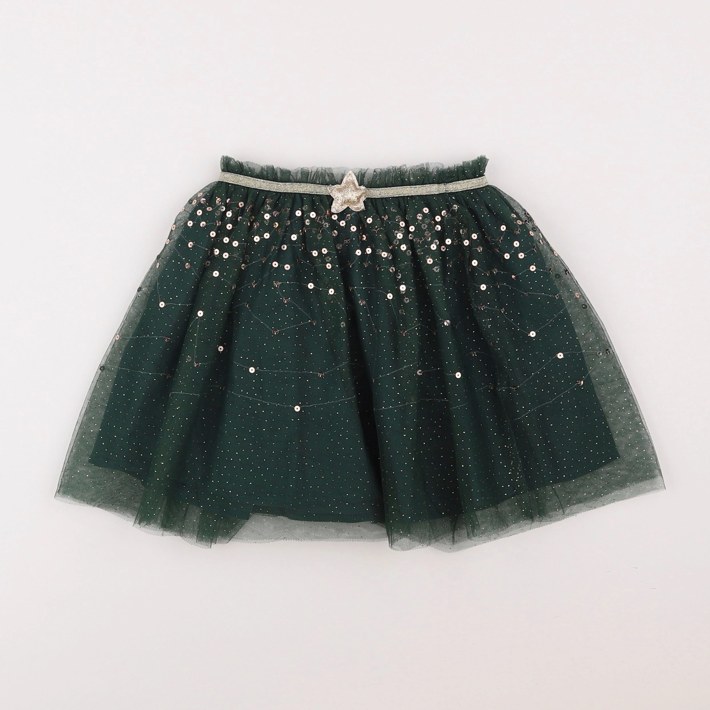 Vertbaudet - jupe vert, or - 6 ans