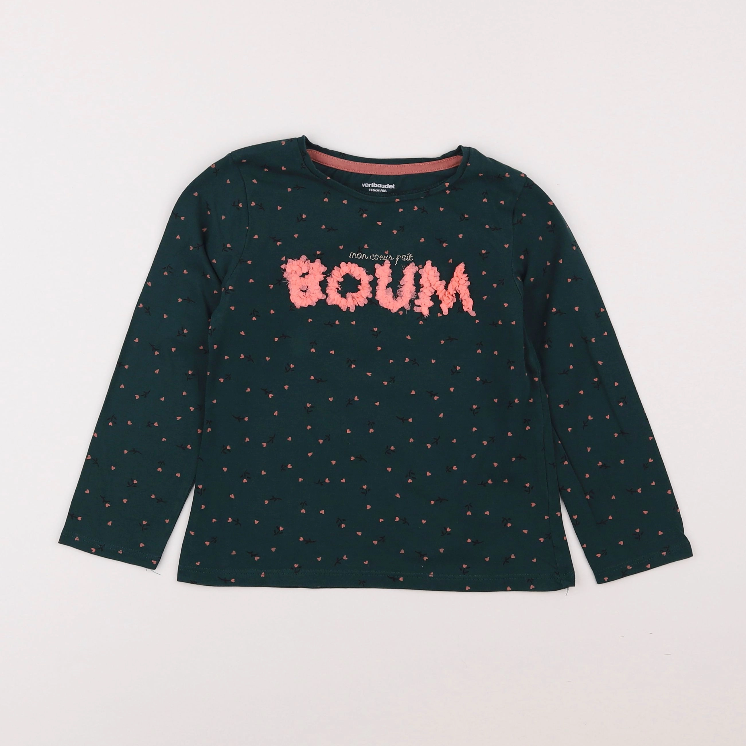 Vertbaudet - tee-shirt vert - 6 ans