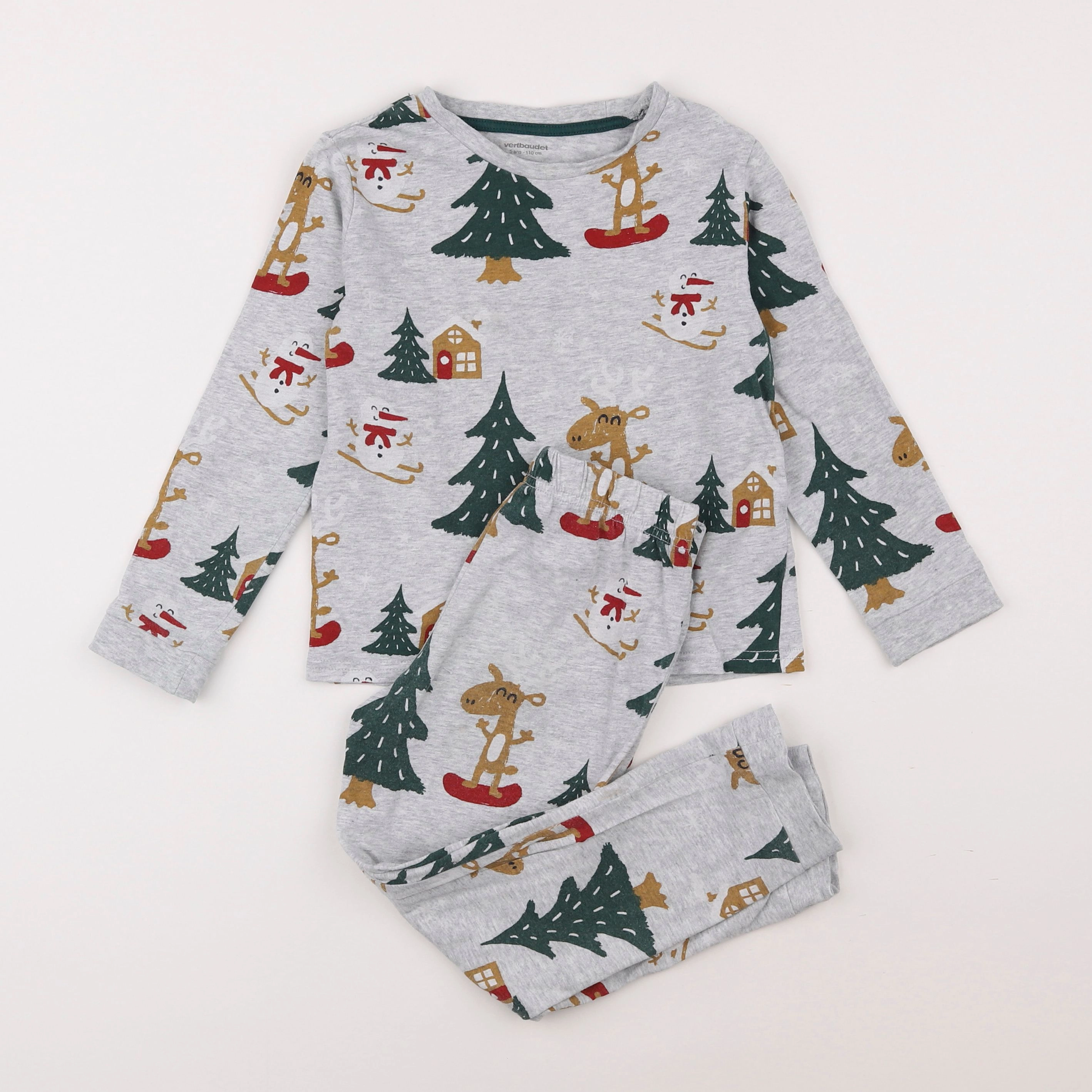 Vertbaudet - pyjama coton gris - 5 ans