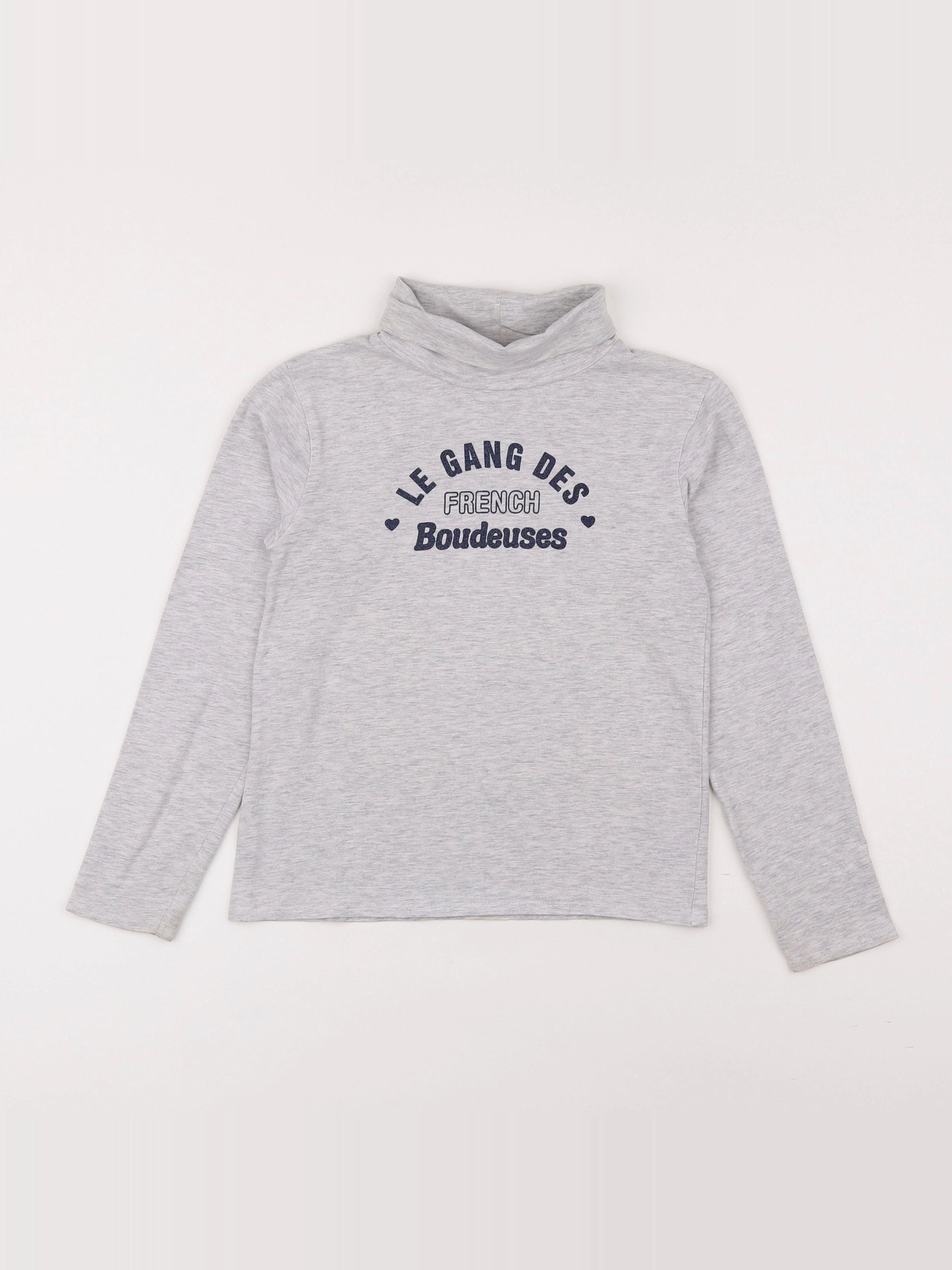 Vertbaudet - sous-pull gris - 8 ans