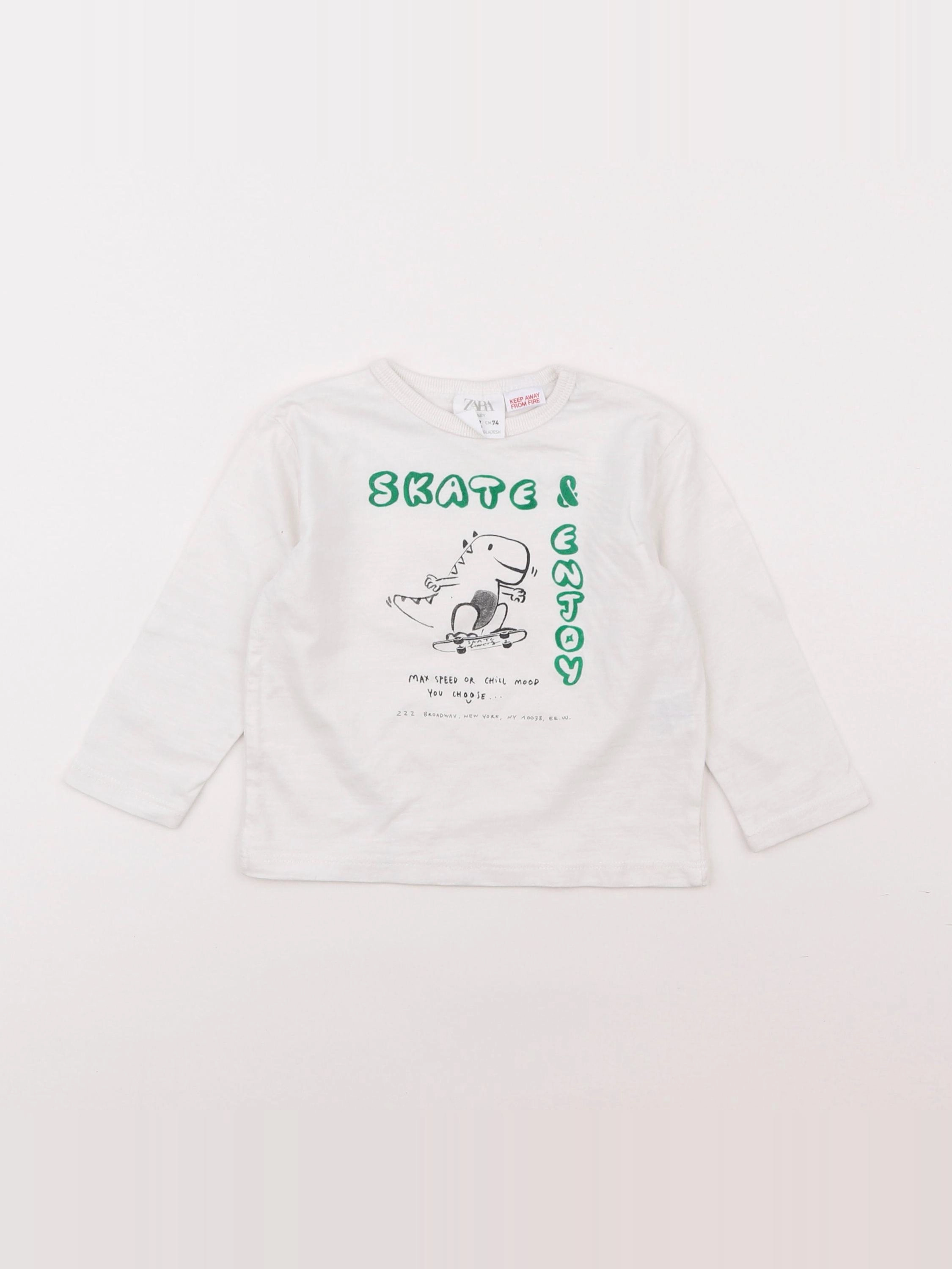Zara - tee-shirt blanc - 6/9 mois