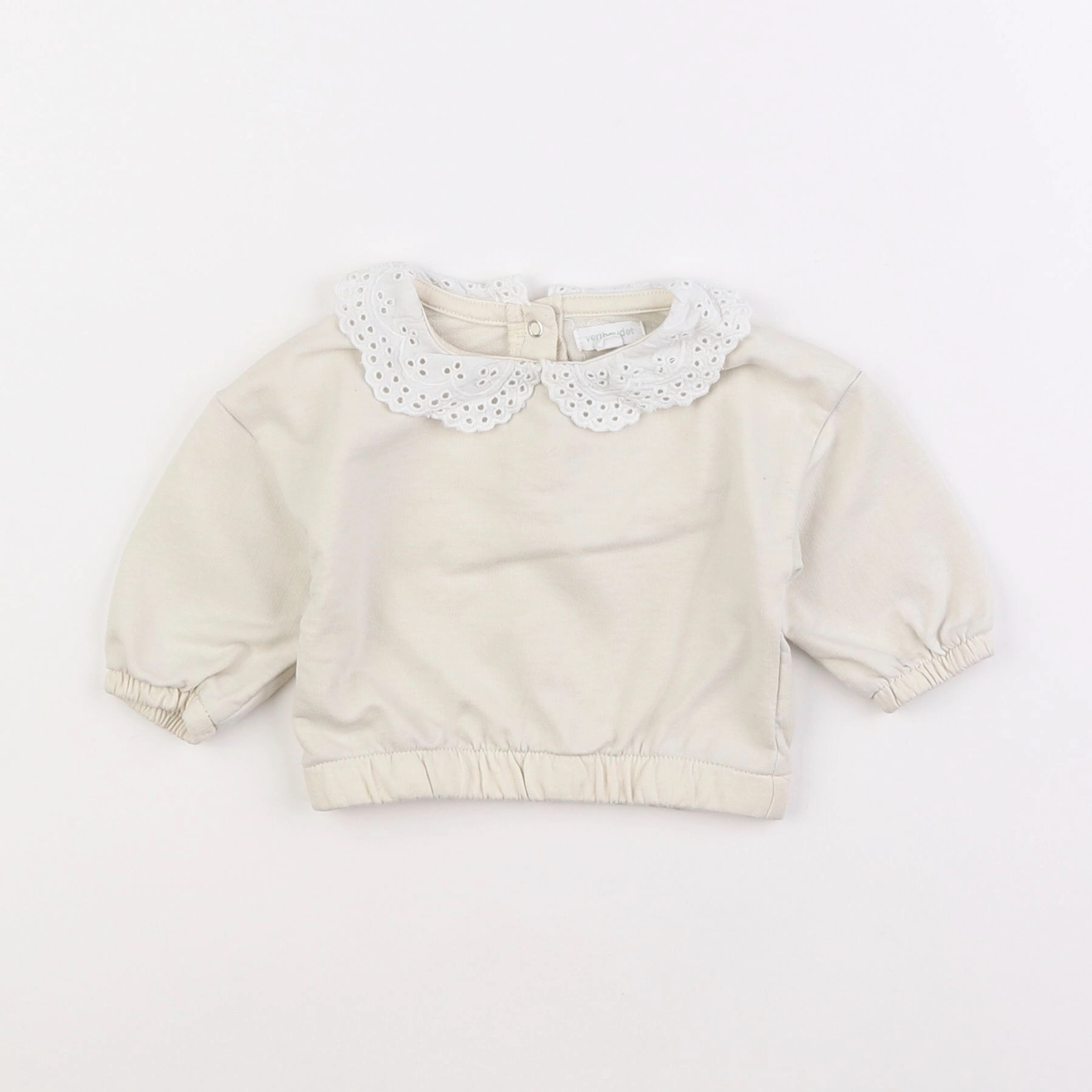 Vertbaudet - sweat beige - 3 mois