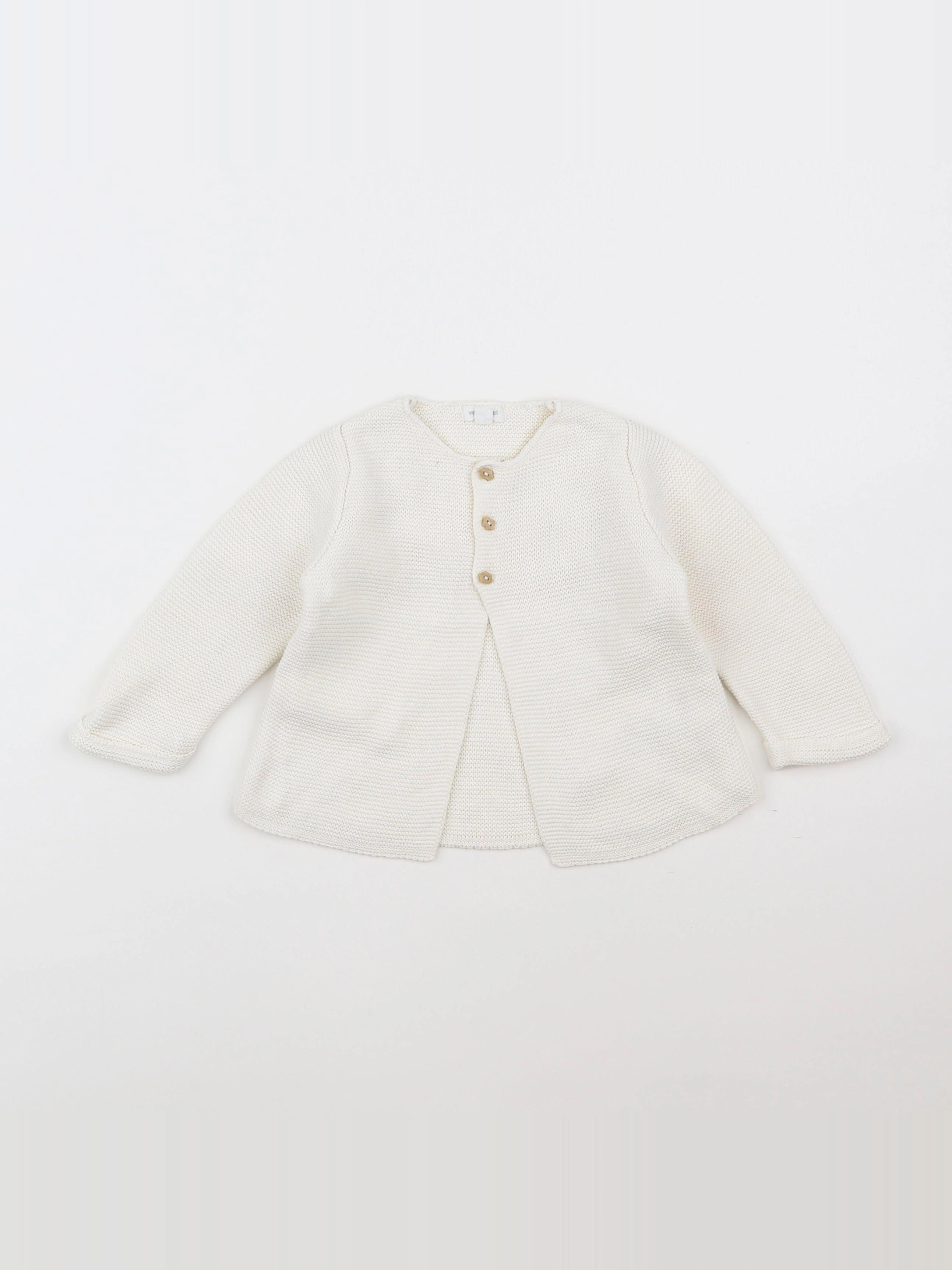 Vertbaudet - gilet blanc - 12 mois