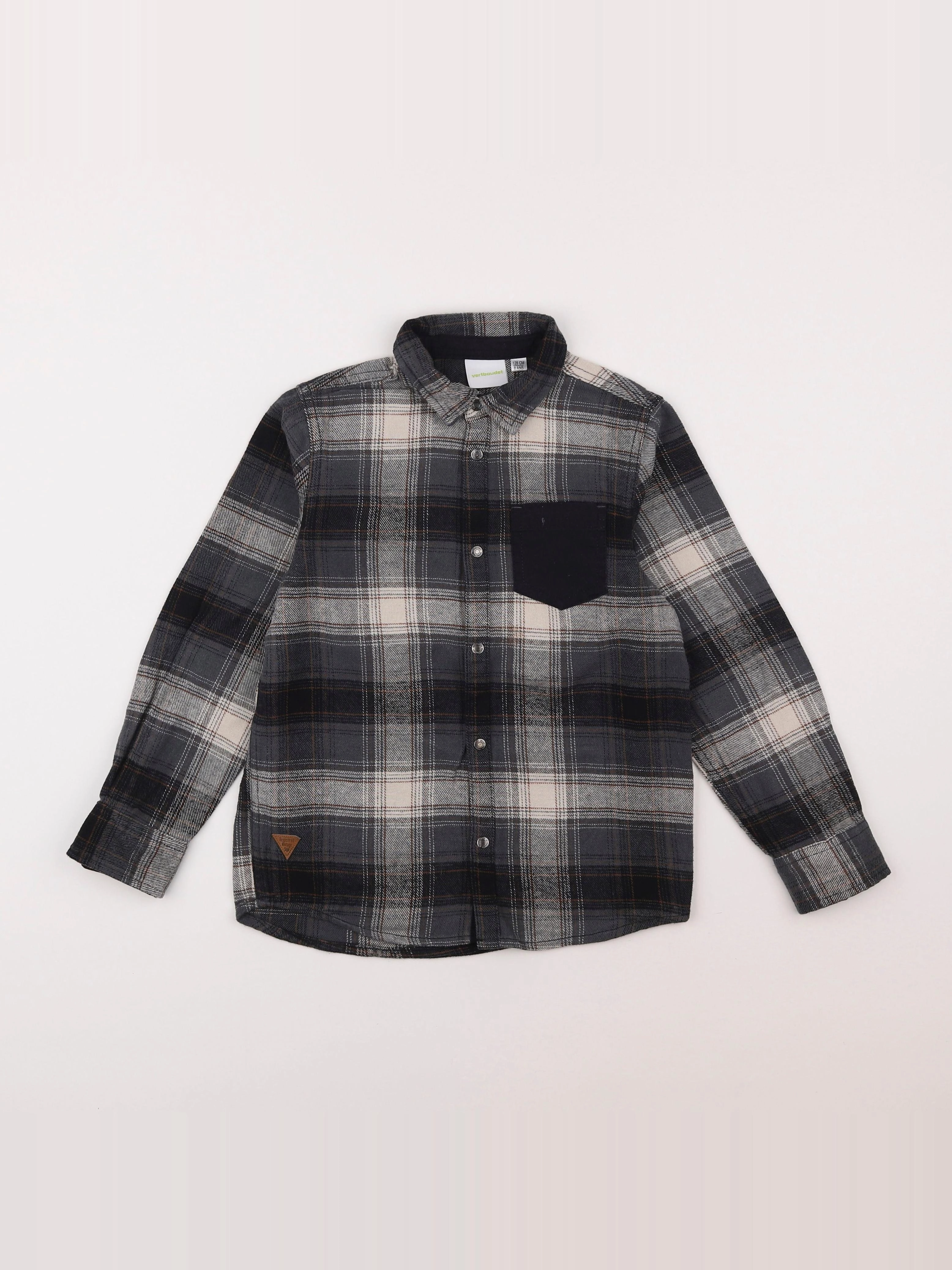 Vertbaudet - chemise gris - 8 ans