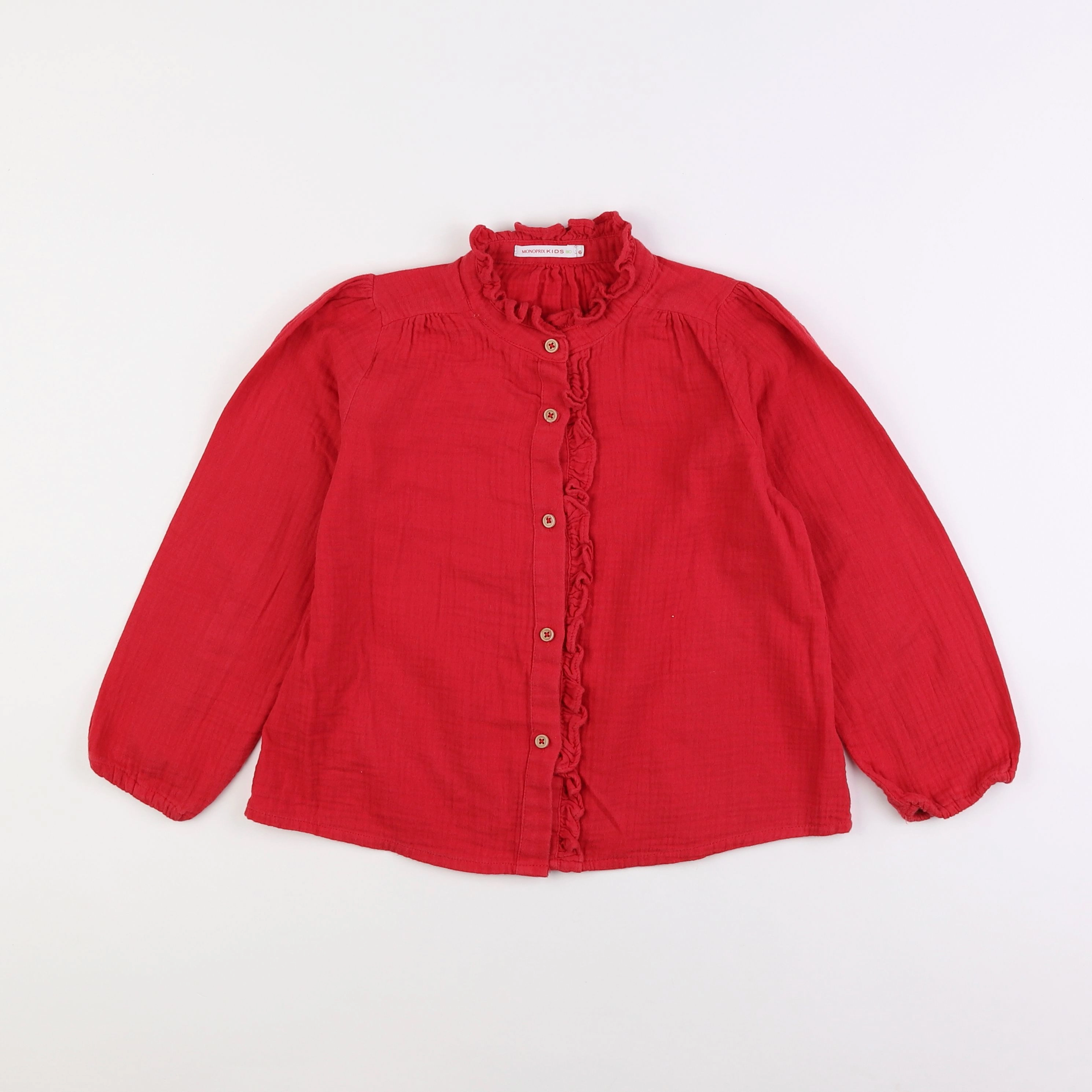 Monoprix - blouse rouge - 6 ans