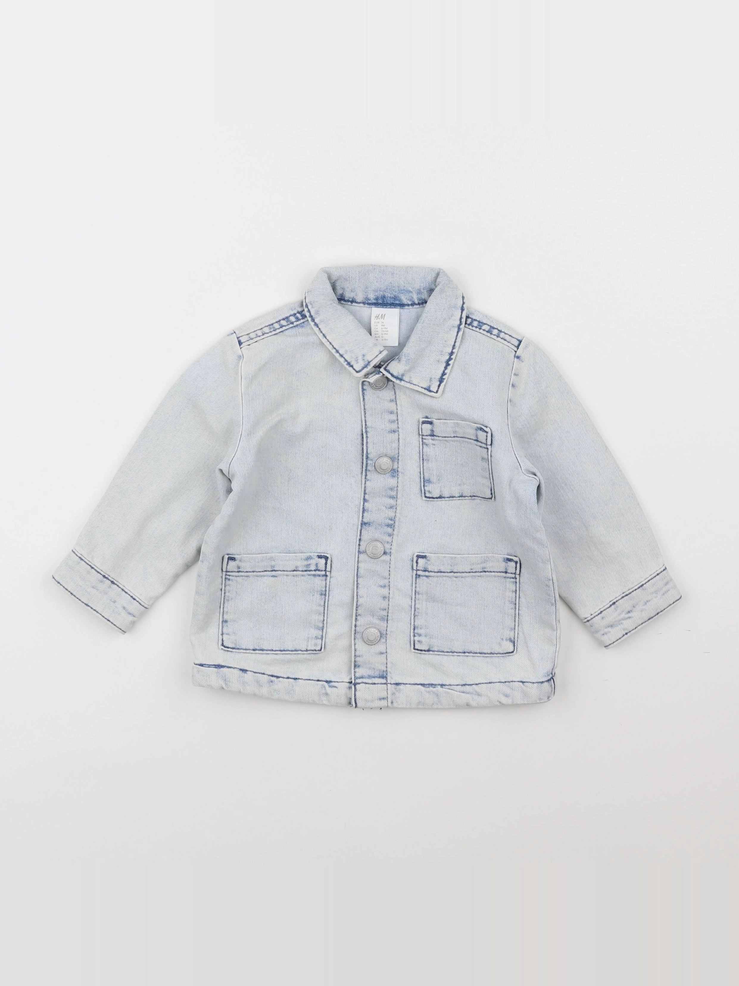 H&M - veste bleu - 6/9 mois