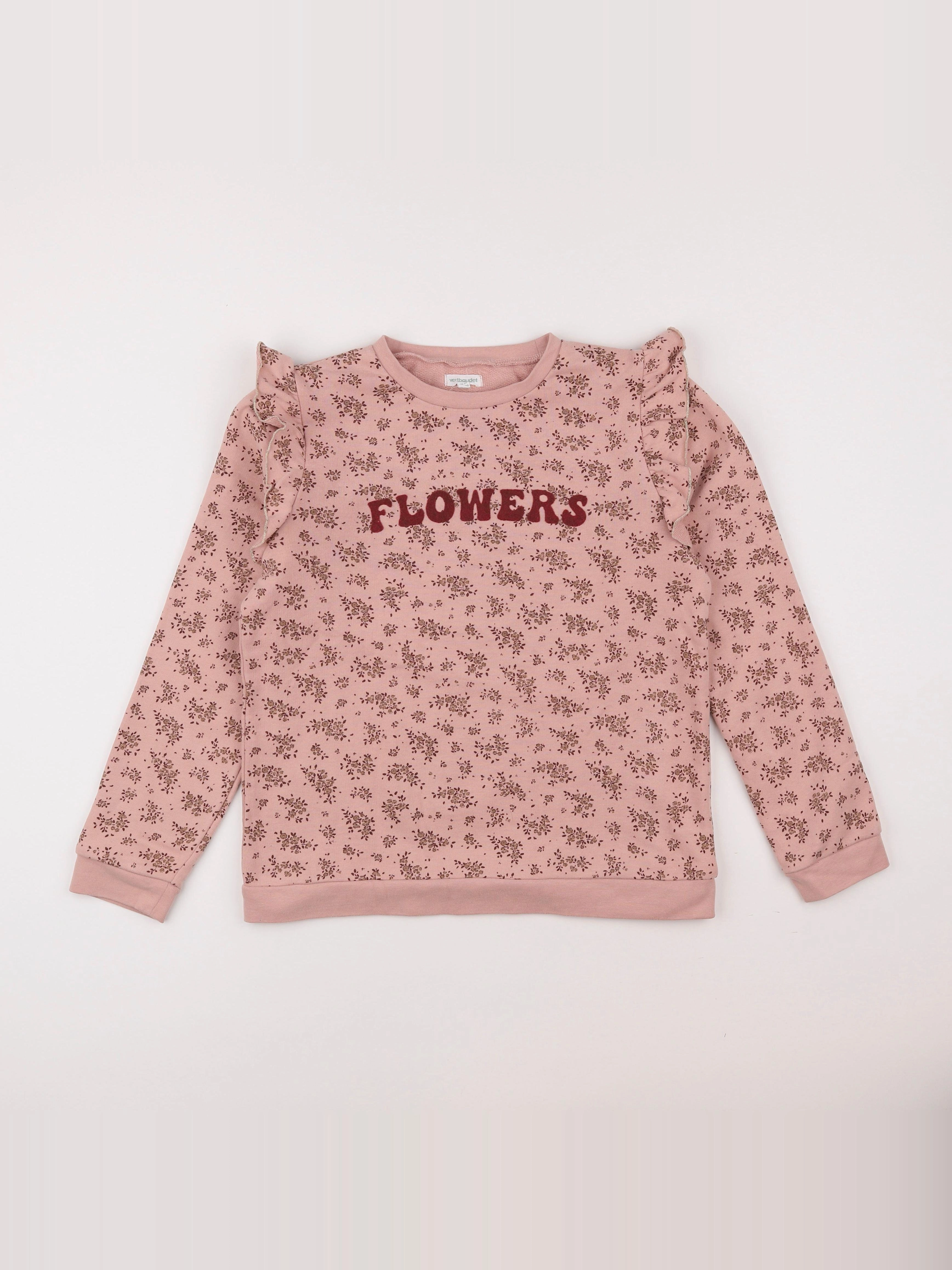 Vertbaudet - sweat rose - 12 ans
