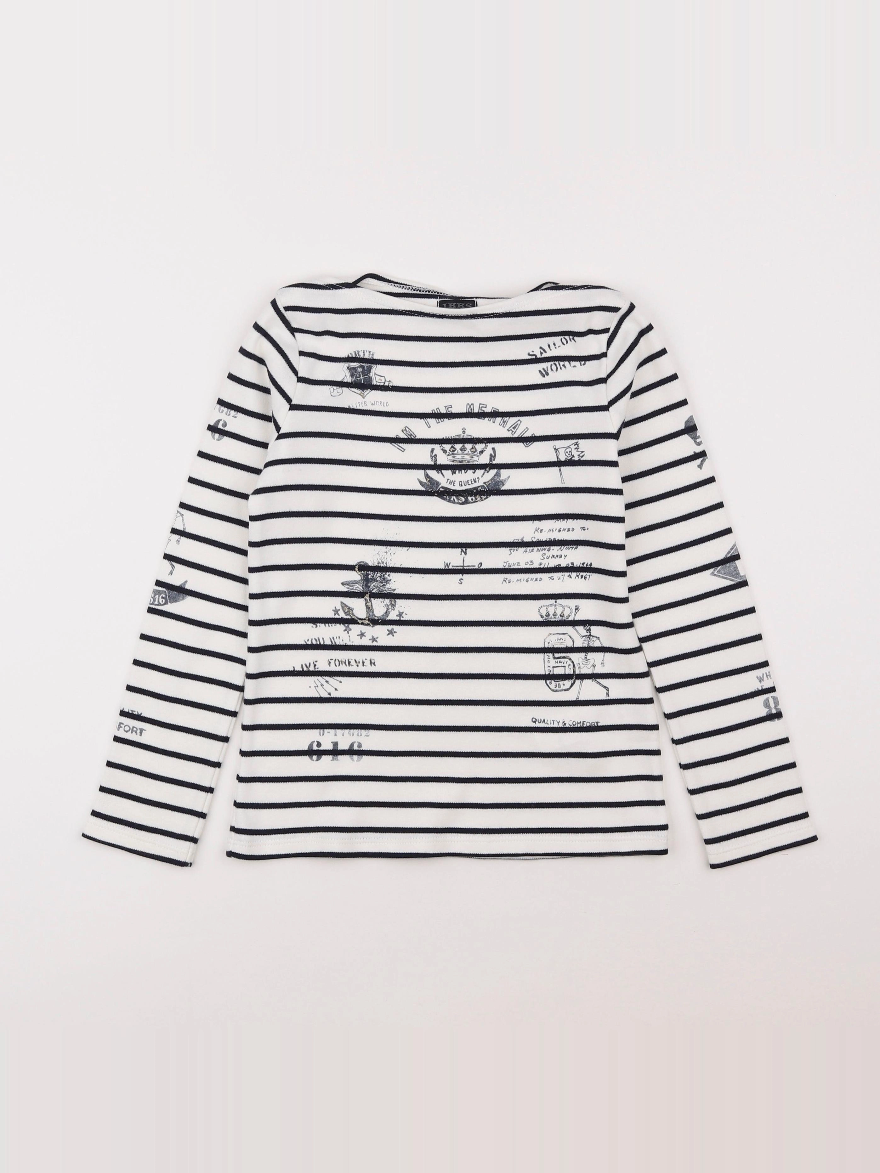 IKKS - tee-shirt blanc, bleu, or - 8 ans