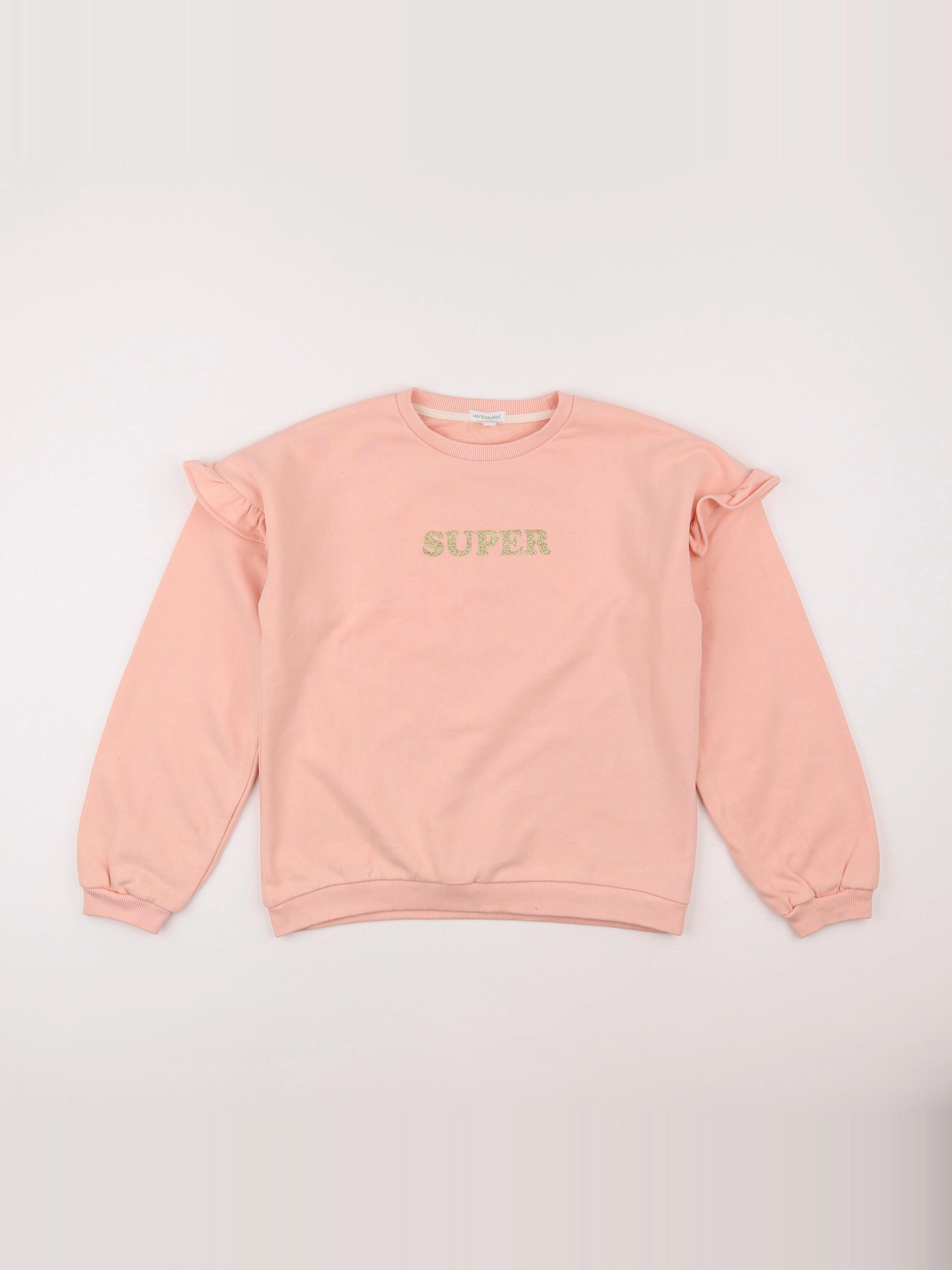 Vertbaudet - sweat rose - 12 ans