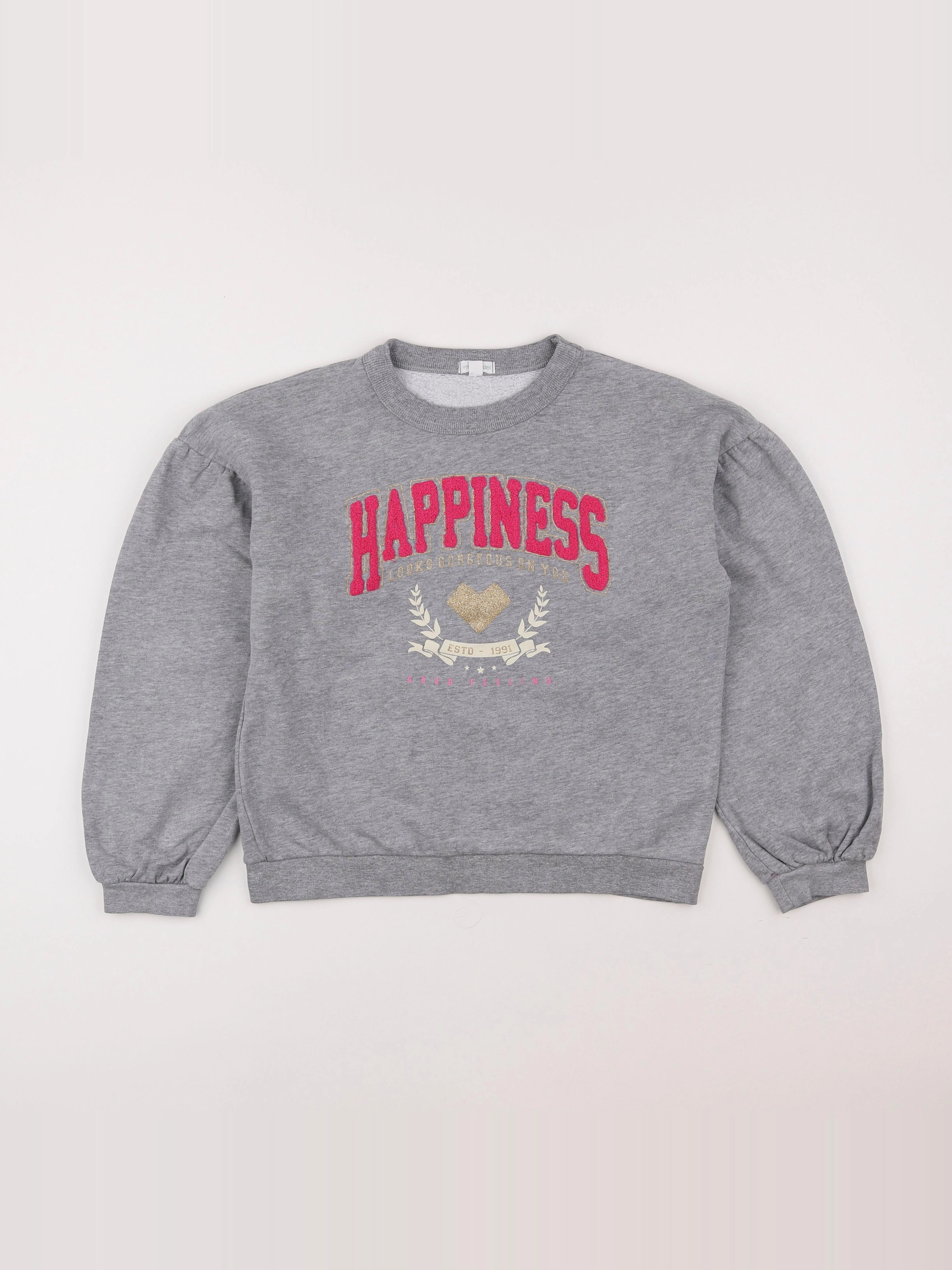 Vertbaudet - sweat gris - 12 ans