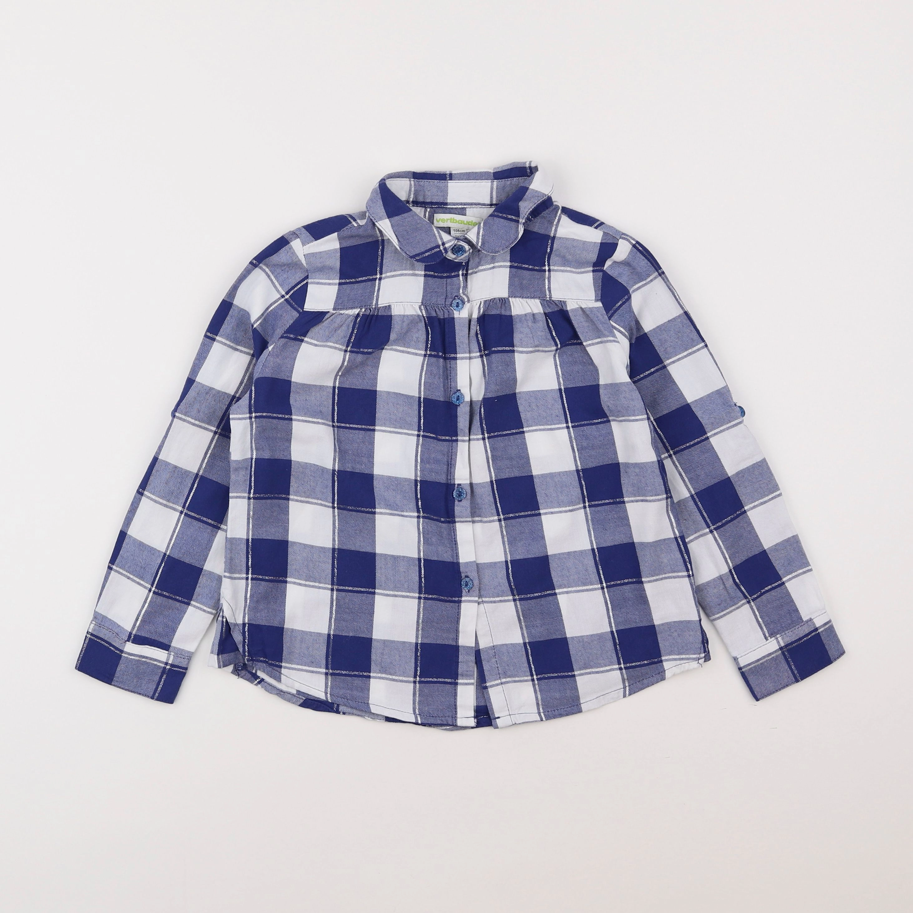 Vertbaudet - blouse bleu, argent - 5 ans