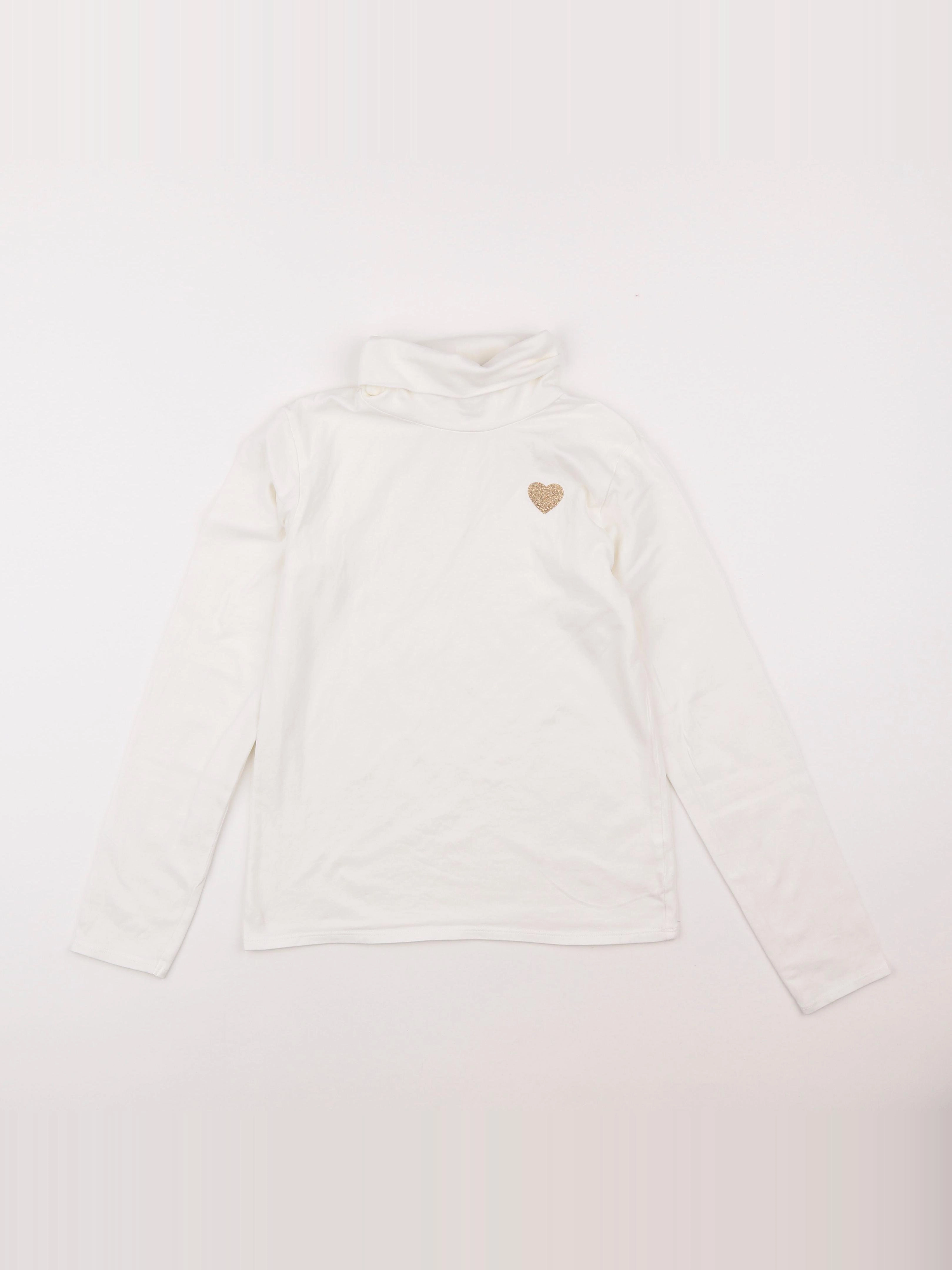 Vertbaudet - sous-pull blanc - 10 ans