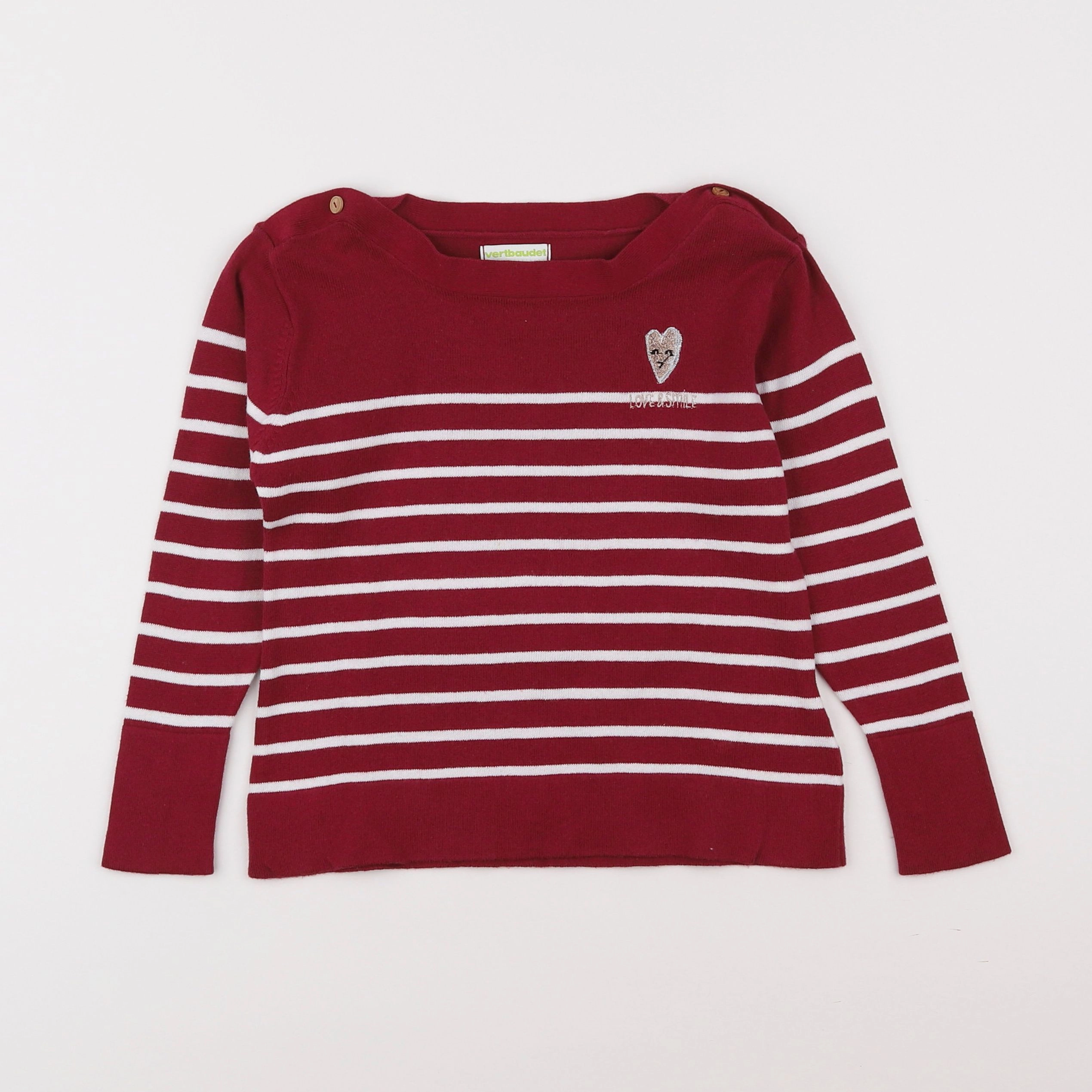 Vertbaudet - pull or, rouge - 6 ans