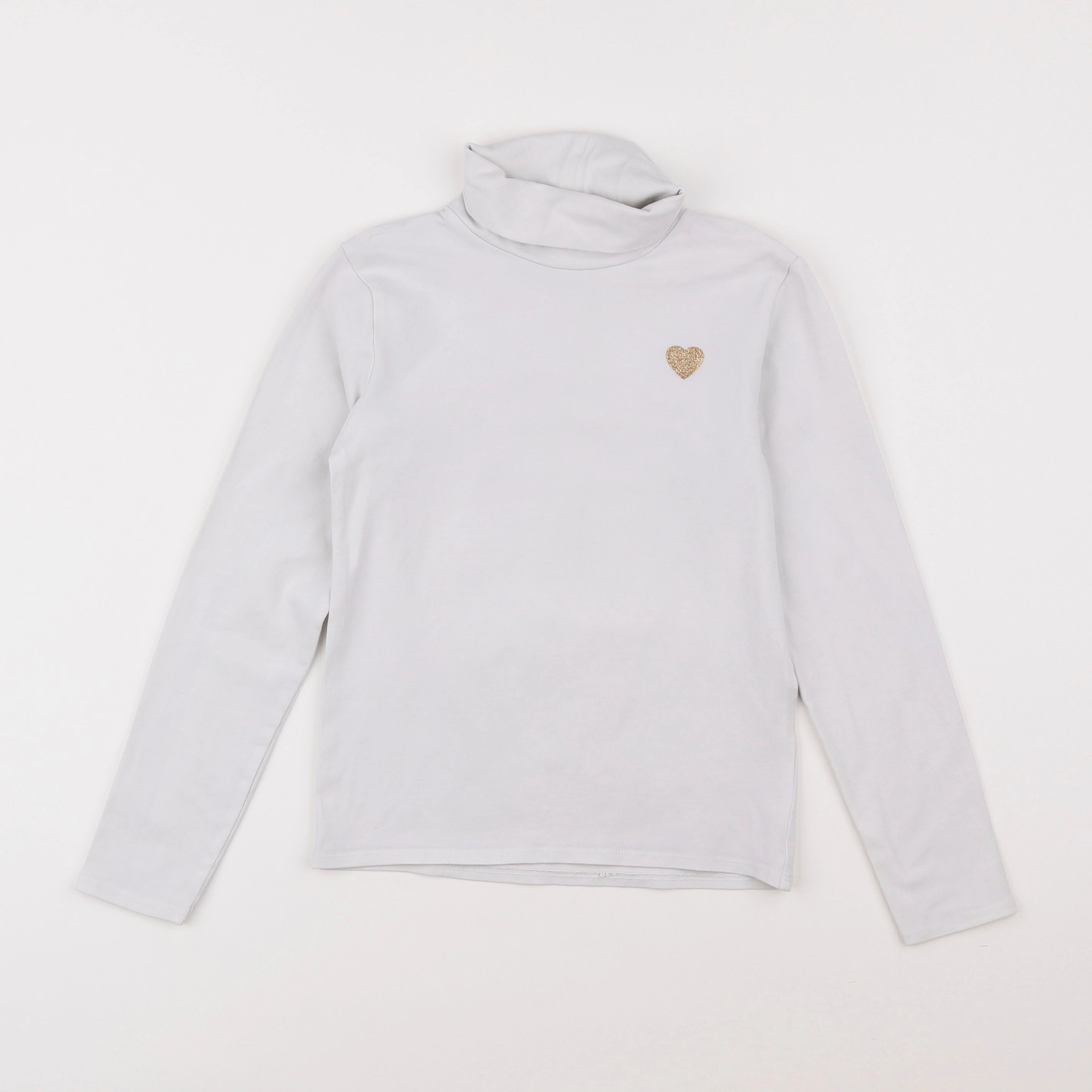 Vertbaudet - sous-pull blanc, or - 8 ans