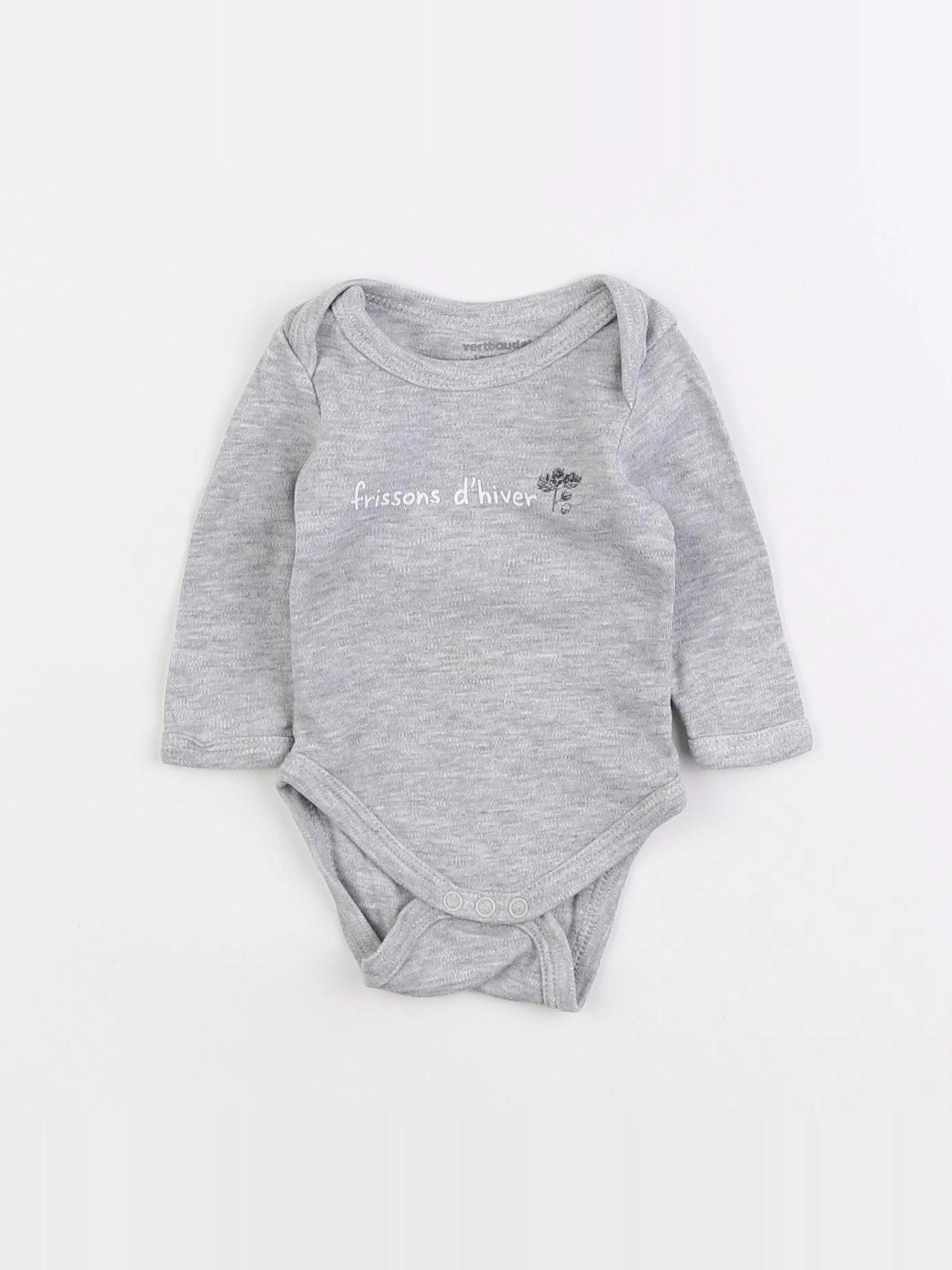 Vertbaudet - body gris - 1 mois