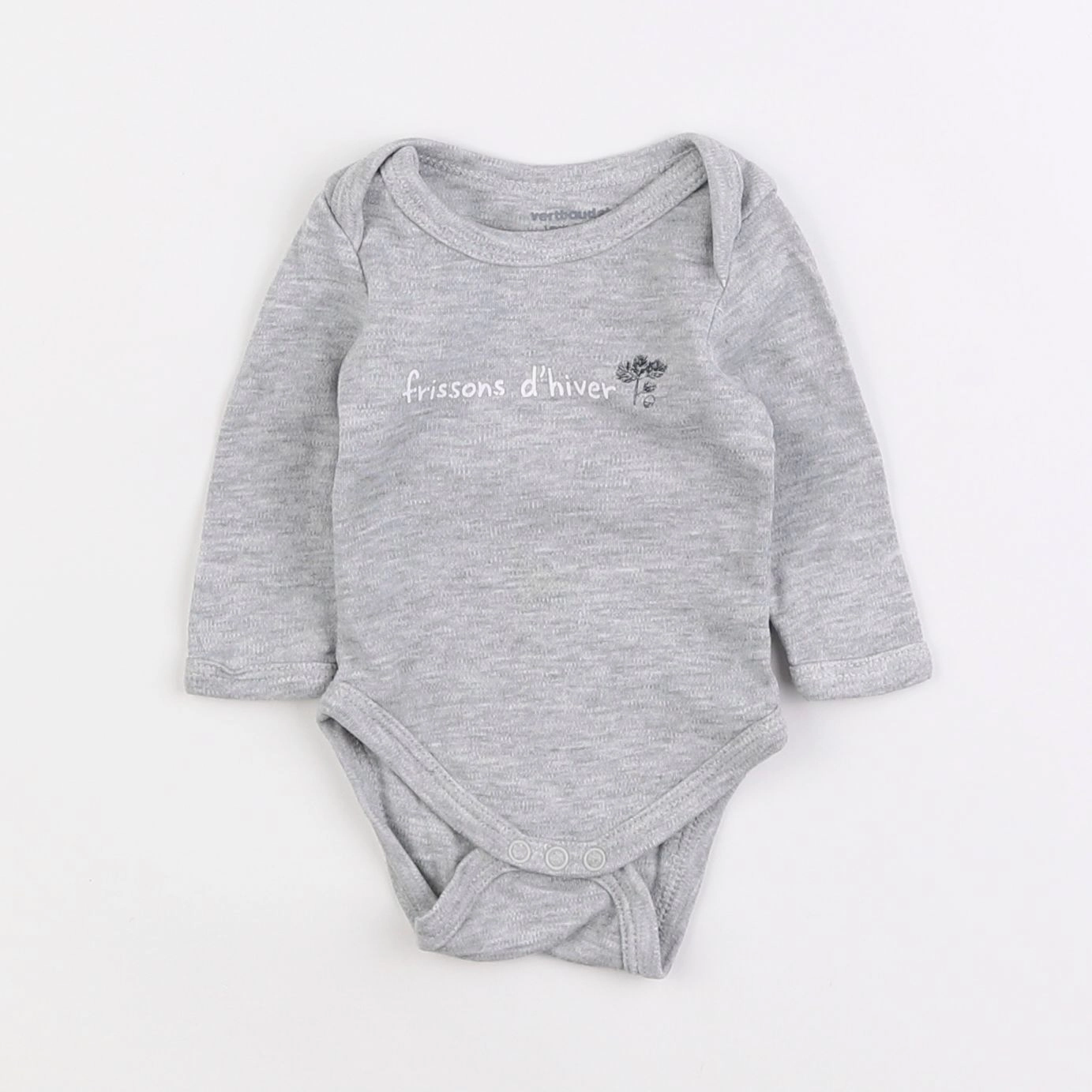 Vertbaudet - body gris - 1 mois