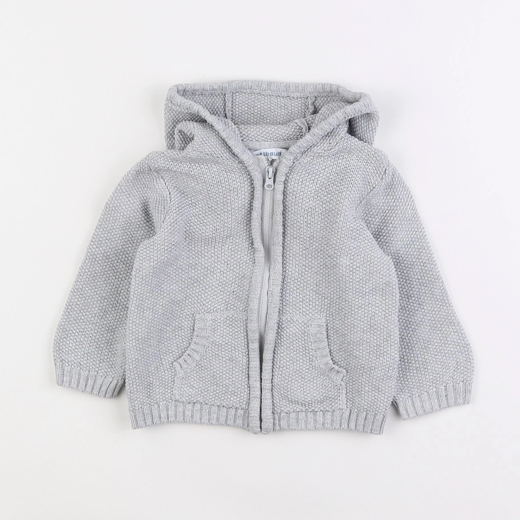 Vertbaudet - gilet gris - 12 mois