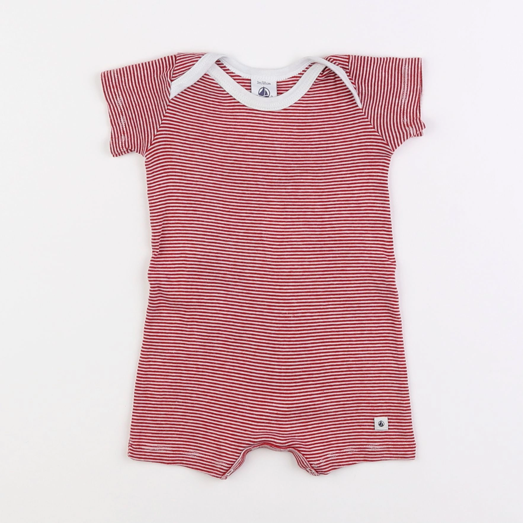 Petit Bateau - pyjama coton rouge - 3 mois