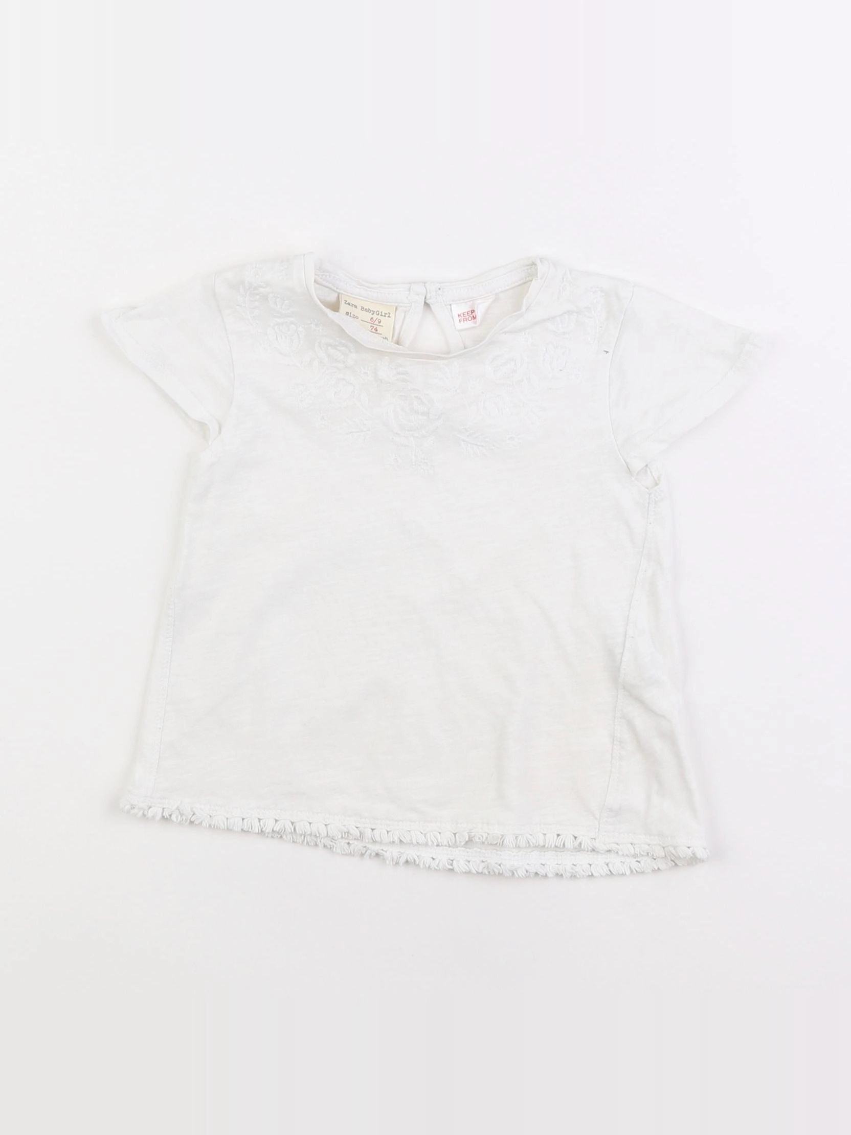 Zara - tee-shirt blanc - 6/9 mois