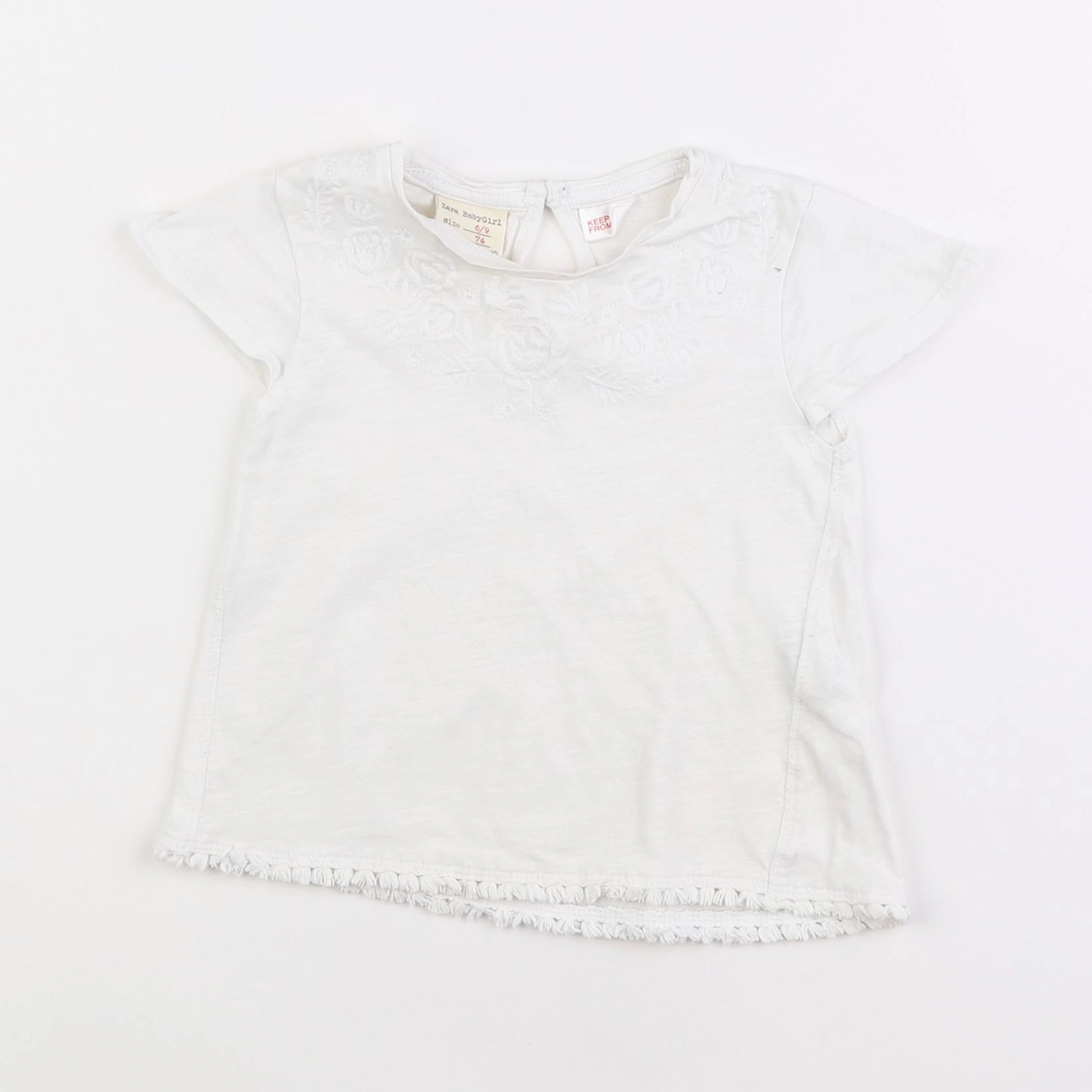 Zara - tee-shirt blanc - 6/9 mois
