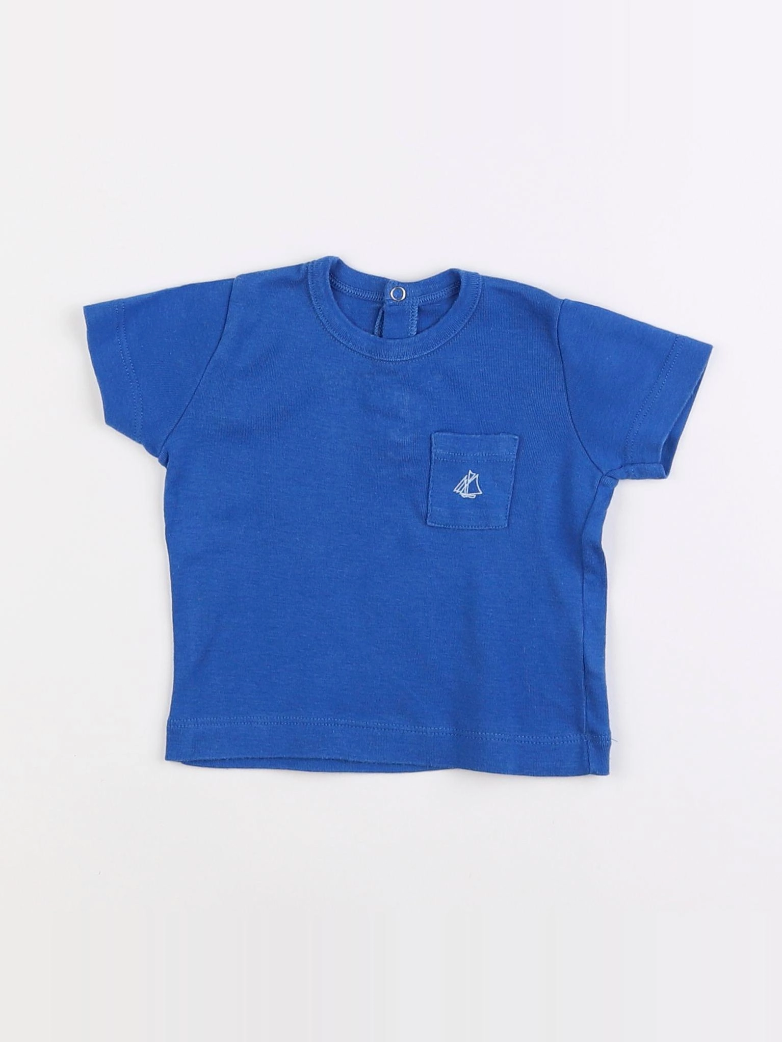 Petit Bateau - tee-shirt bleu - 6 mois