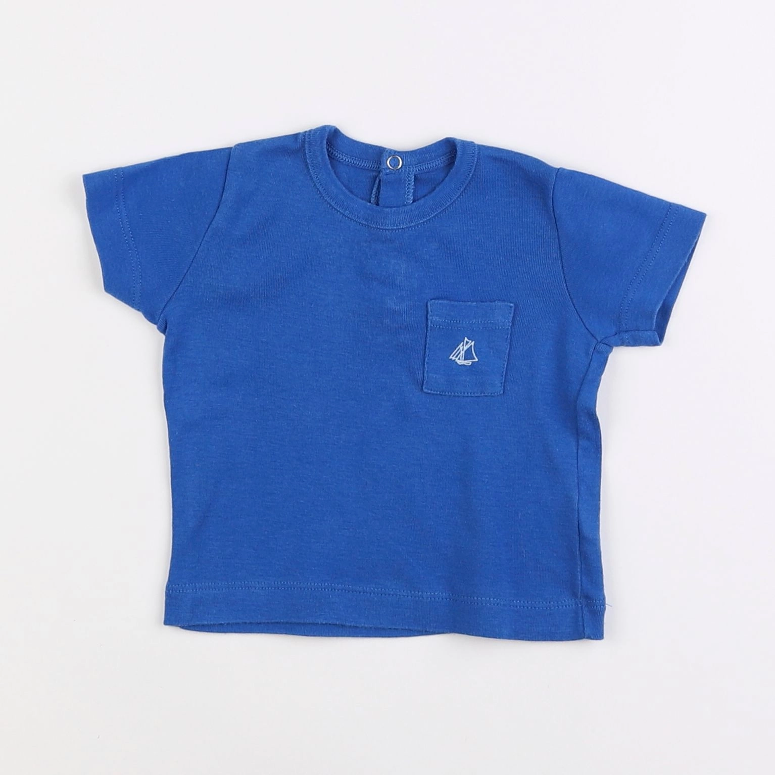 Petit Bateau - tee-shirt bleu - 6 mois