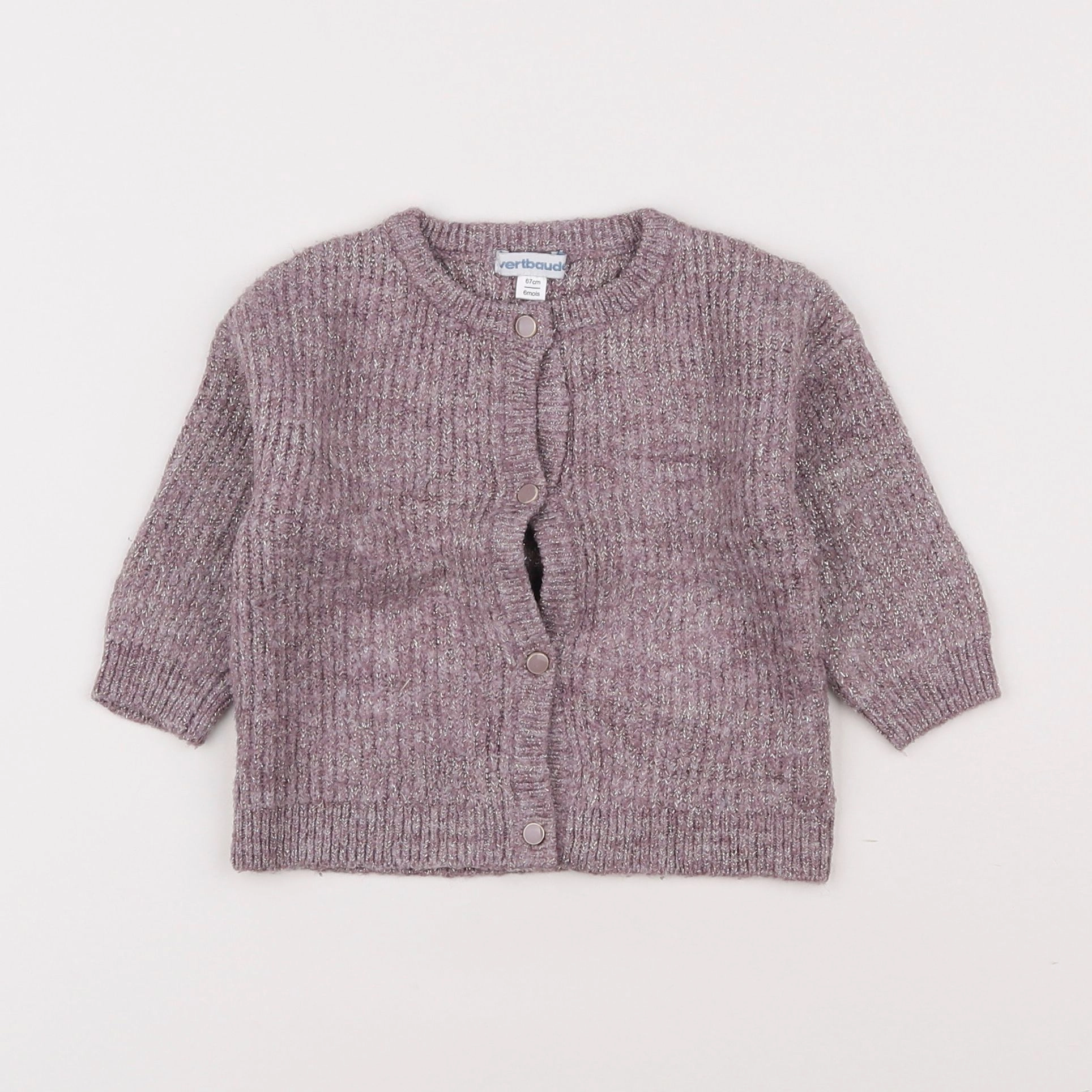 Vertbaudet - gilet violet - 6 mois