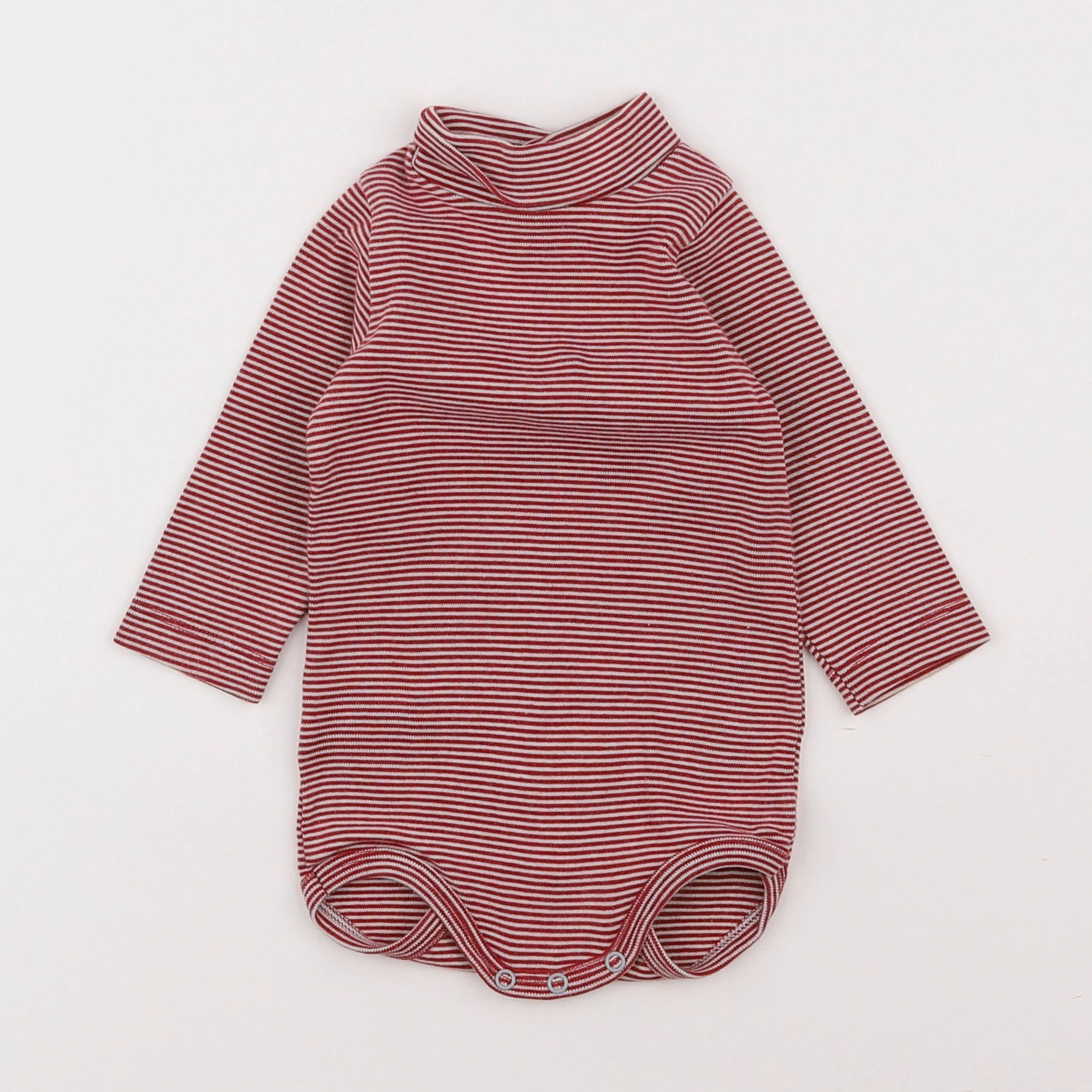 Petit Bateau - body à col rouge - 6 mois