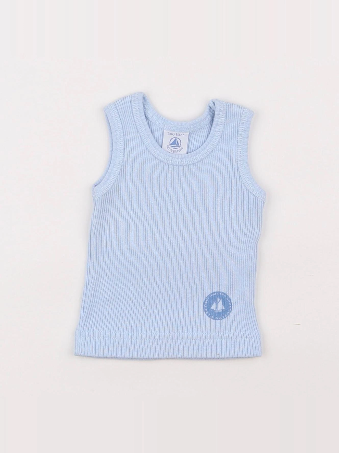 Petit Bateau - débardeur bleu - 3 mois