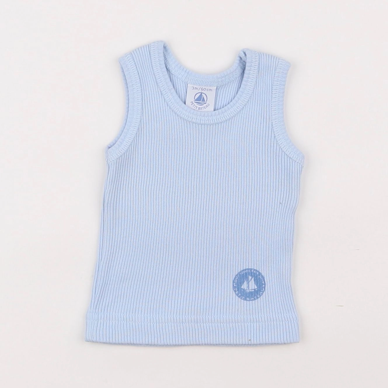 Petit Bateau - débardeur bleu - 3 mois