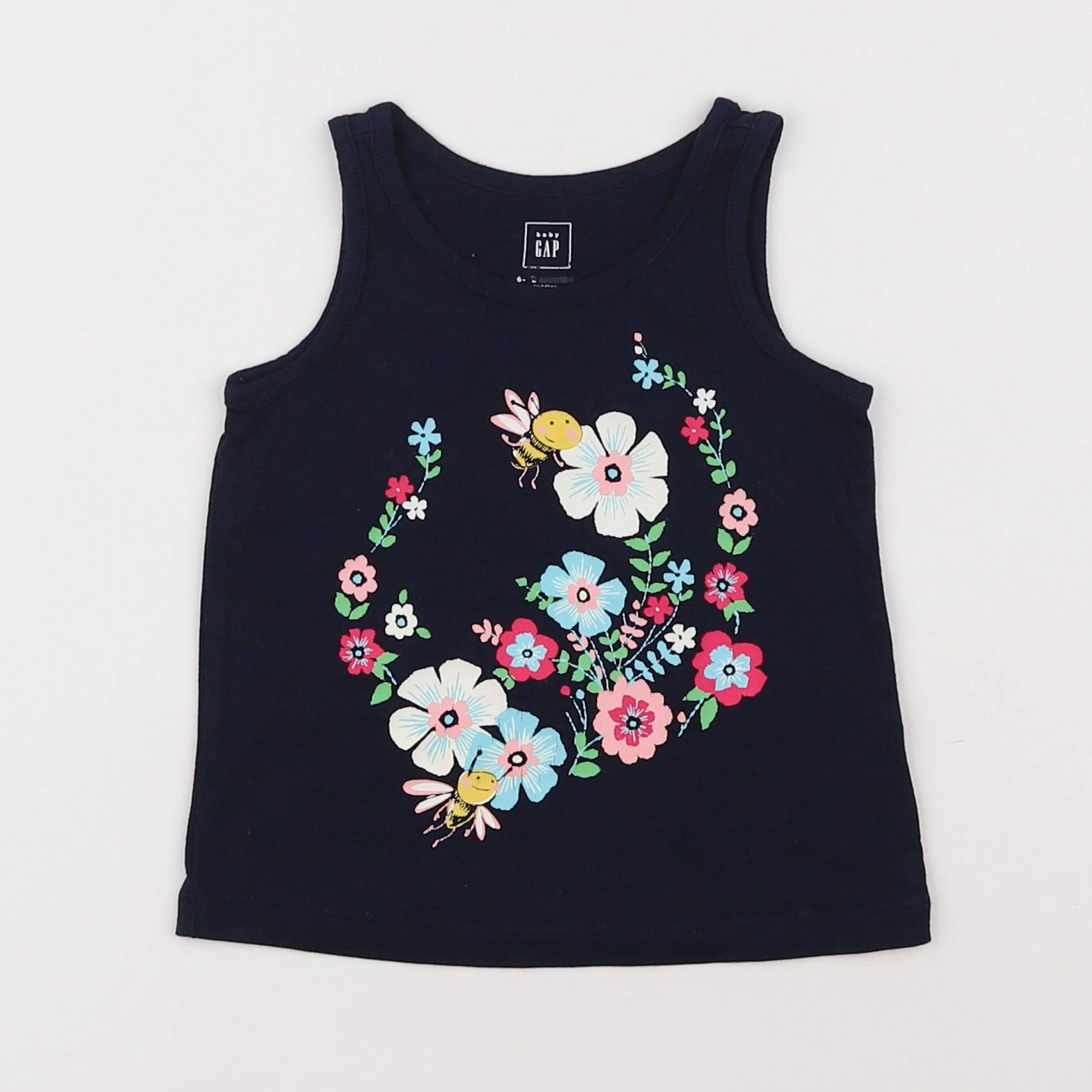 GAP - débardeur bleu - 6/9 mois